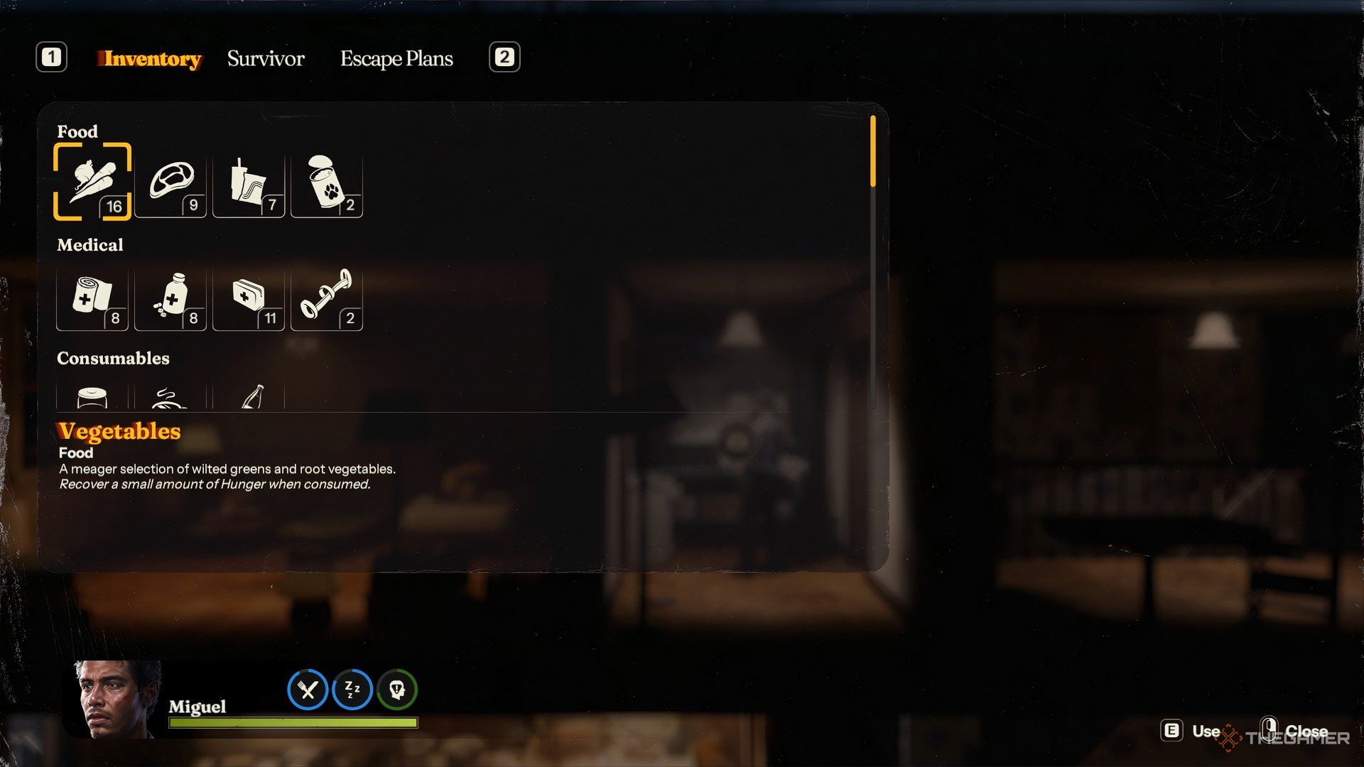 The Inventory Menu Open With A Food Item Highlighted In Into The Dead: Our Darkest Days.