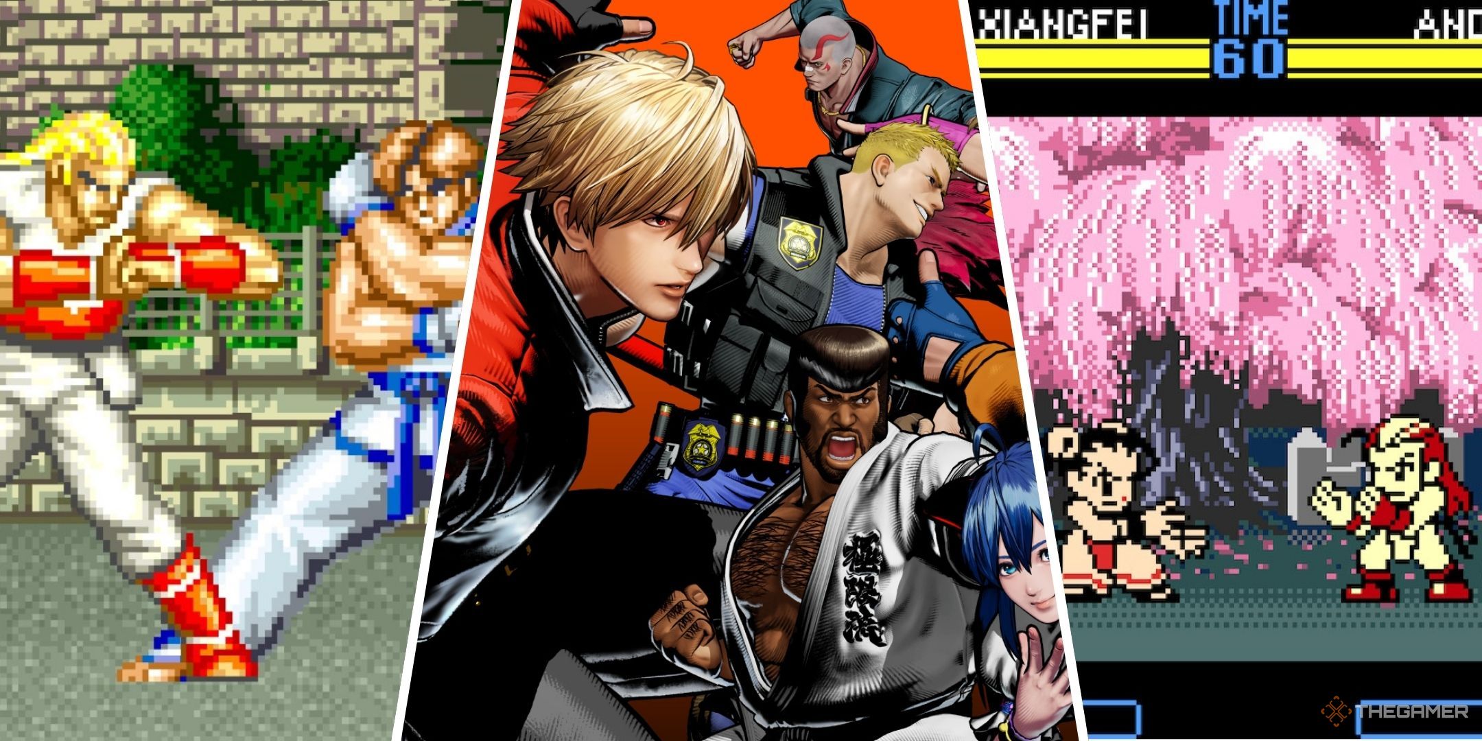 A split image of Fatal Fury 2, Fatal Fury City of the Wolves, and Fatal Fury First Contact.