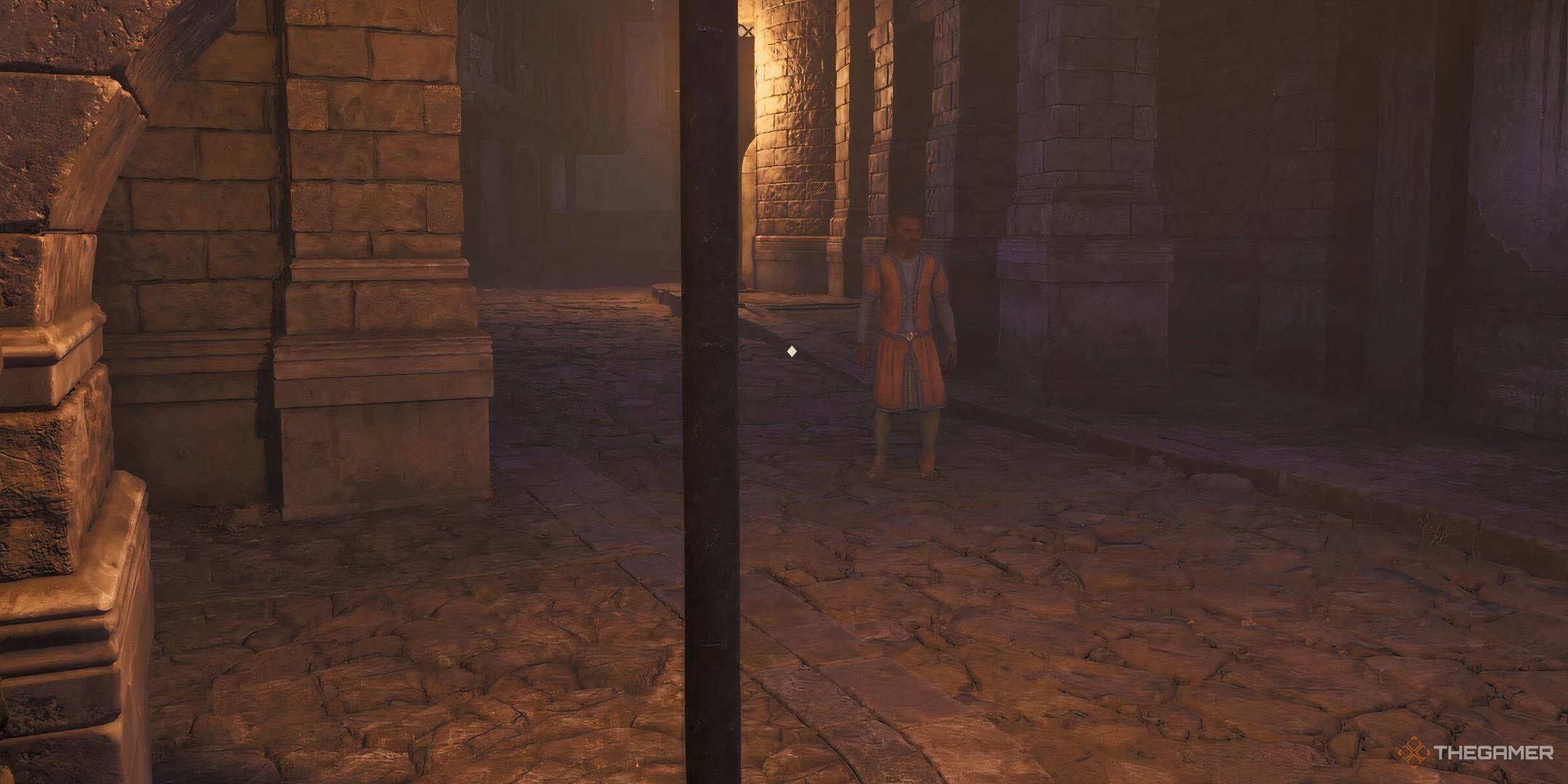 Behind a pole, near Glarthir, in Oblivion Remastered.