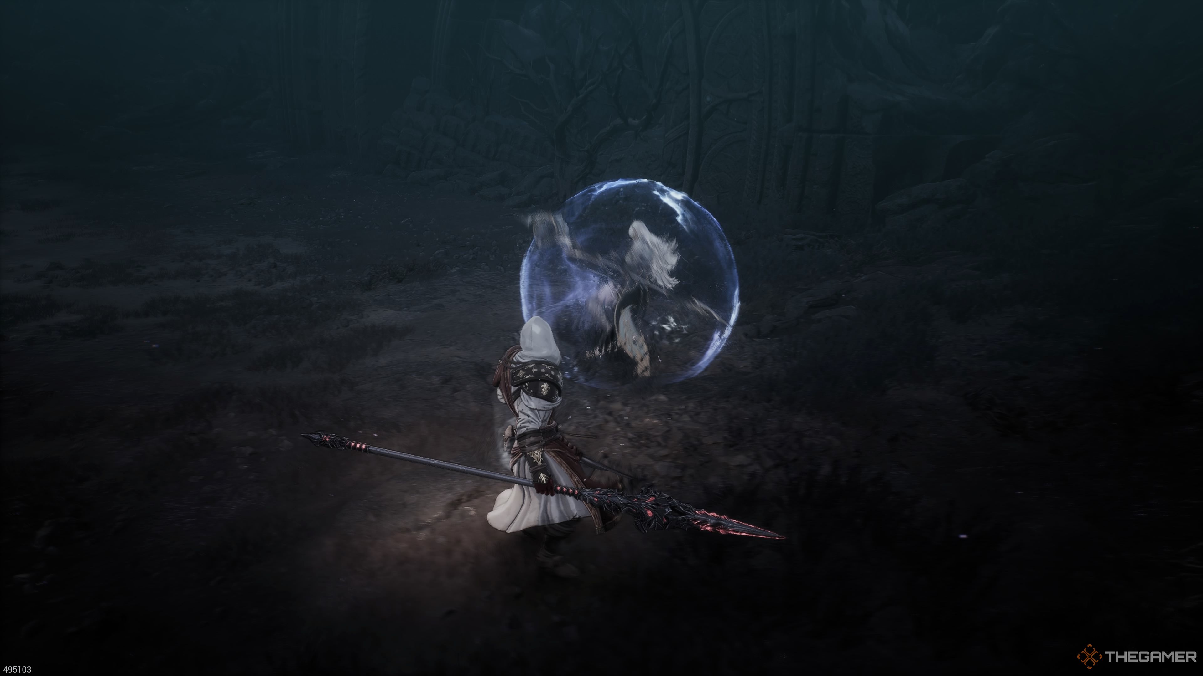 Bellerian's water barrier spell in The First Berserker Khazan.