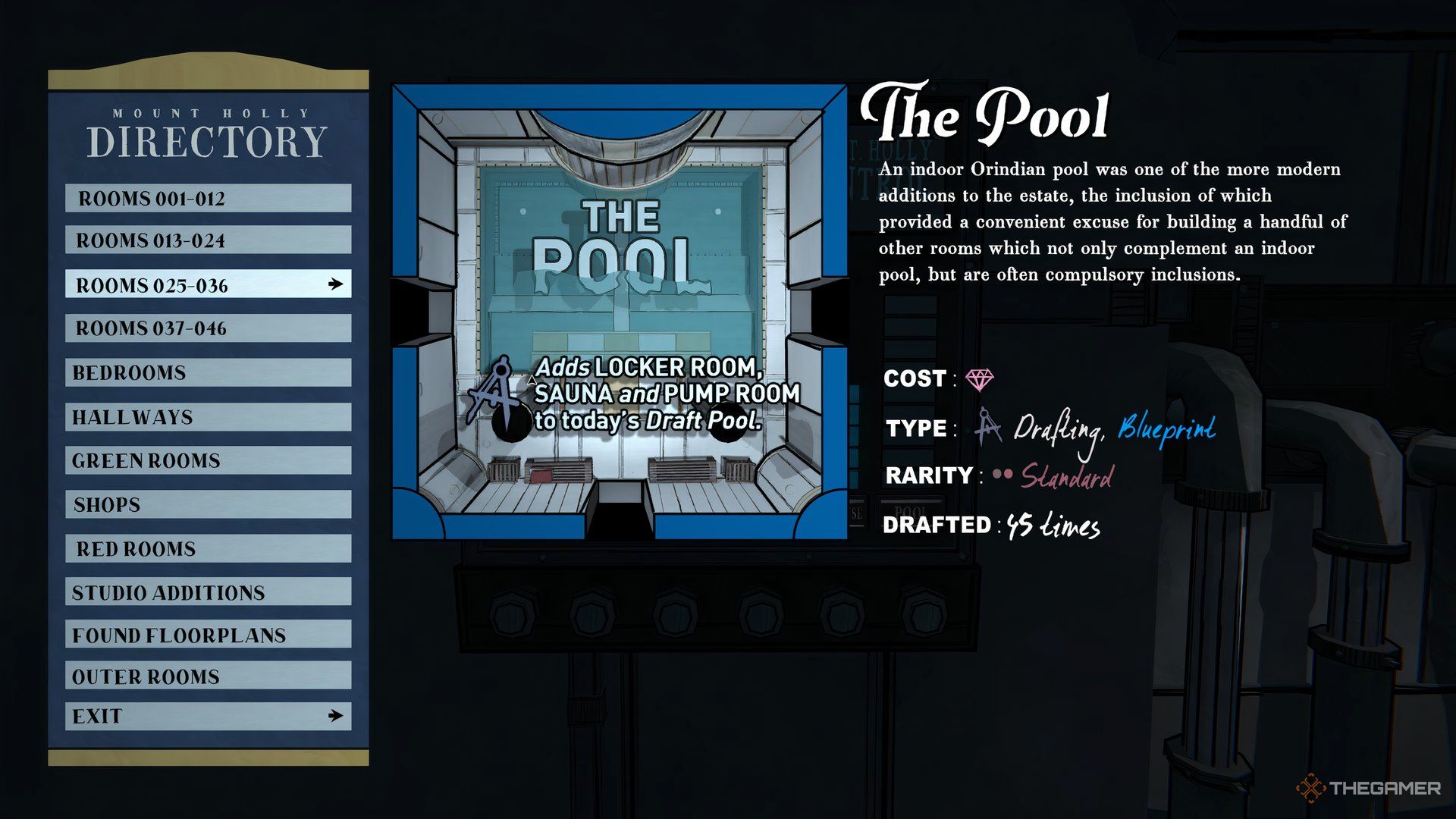 The Pool Room Directory Information In Blue Prince.