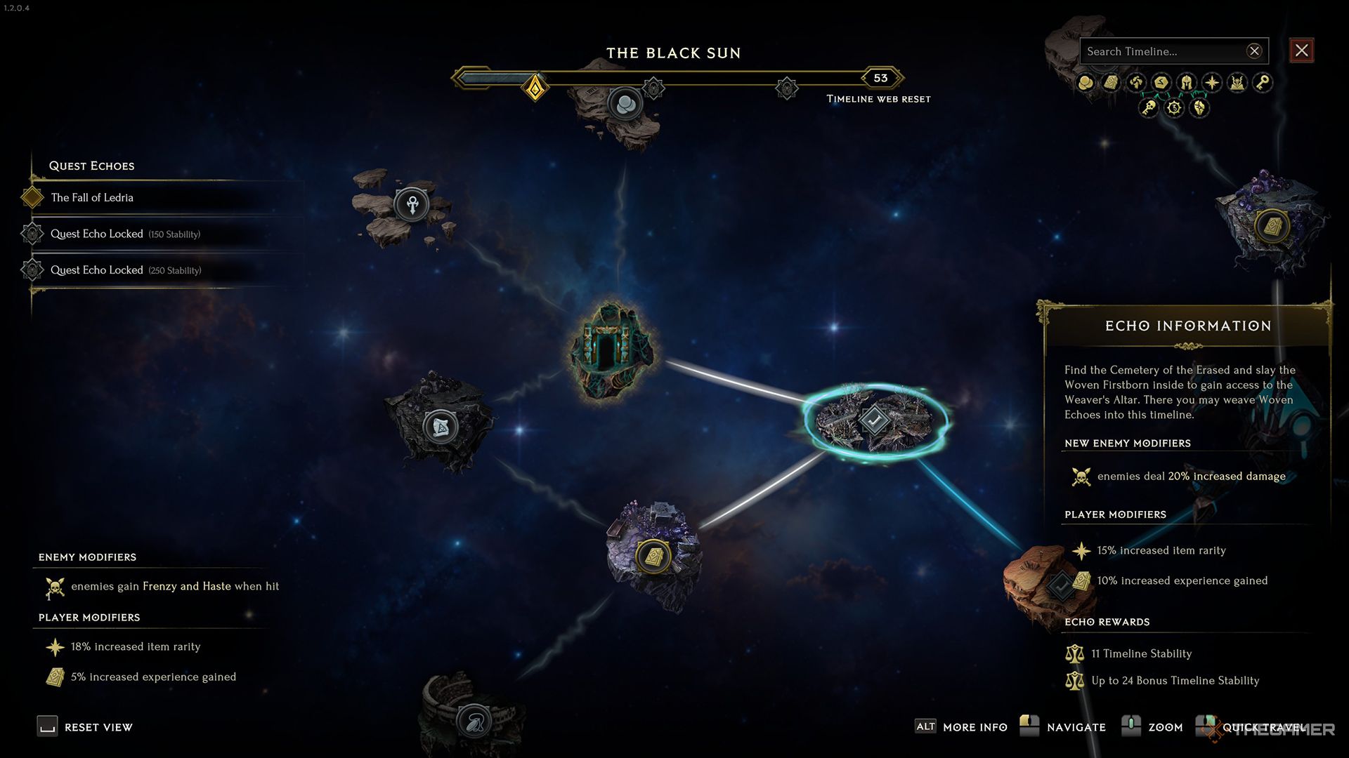 A Cemetery of the Erased Echo in the Black Sun Timeline in Last Epoch.