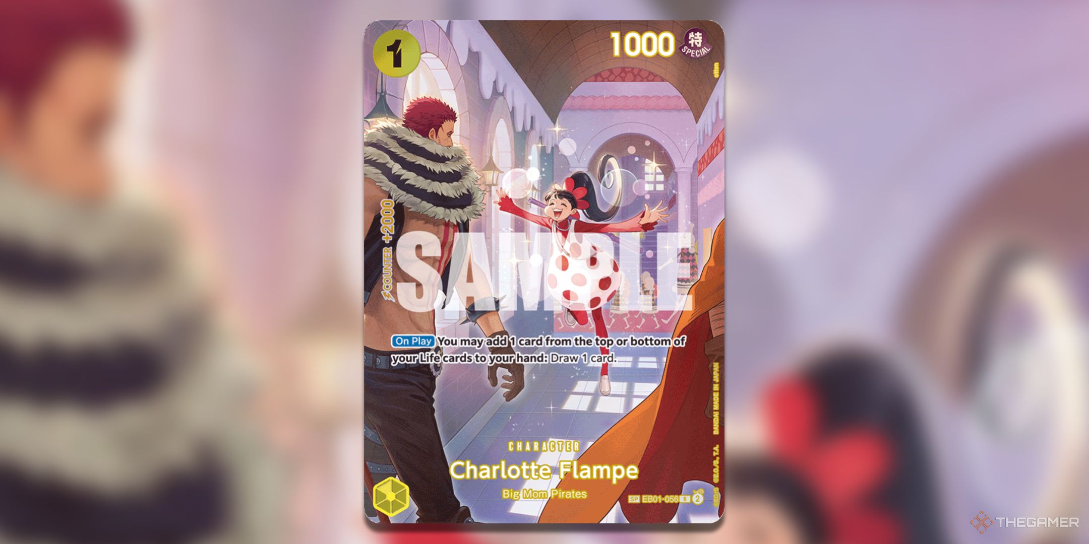Charlotte Flampe SP card from One Piece Card Game's Royal Blood set.