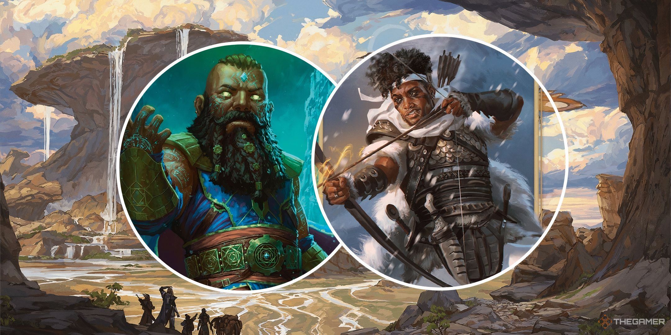 A ranger and a sorcerer in a split image in Dungeons & Dragons.