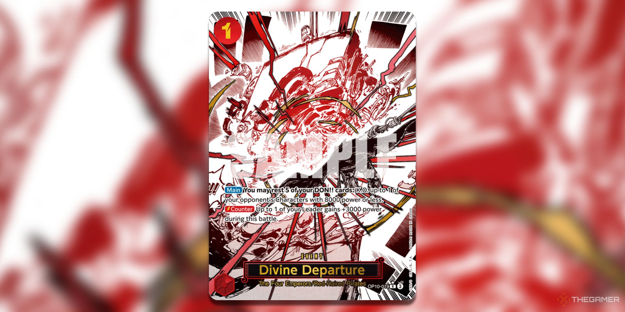 Divine Departure Parallel card from One Piece Card Game's Royal Blood set.