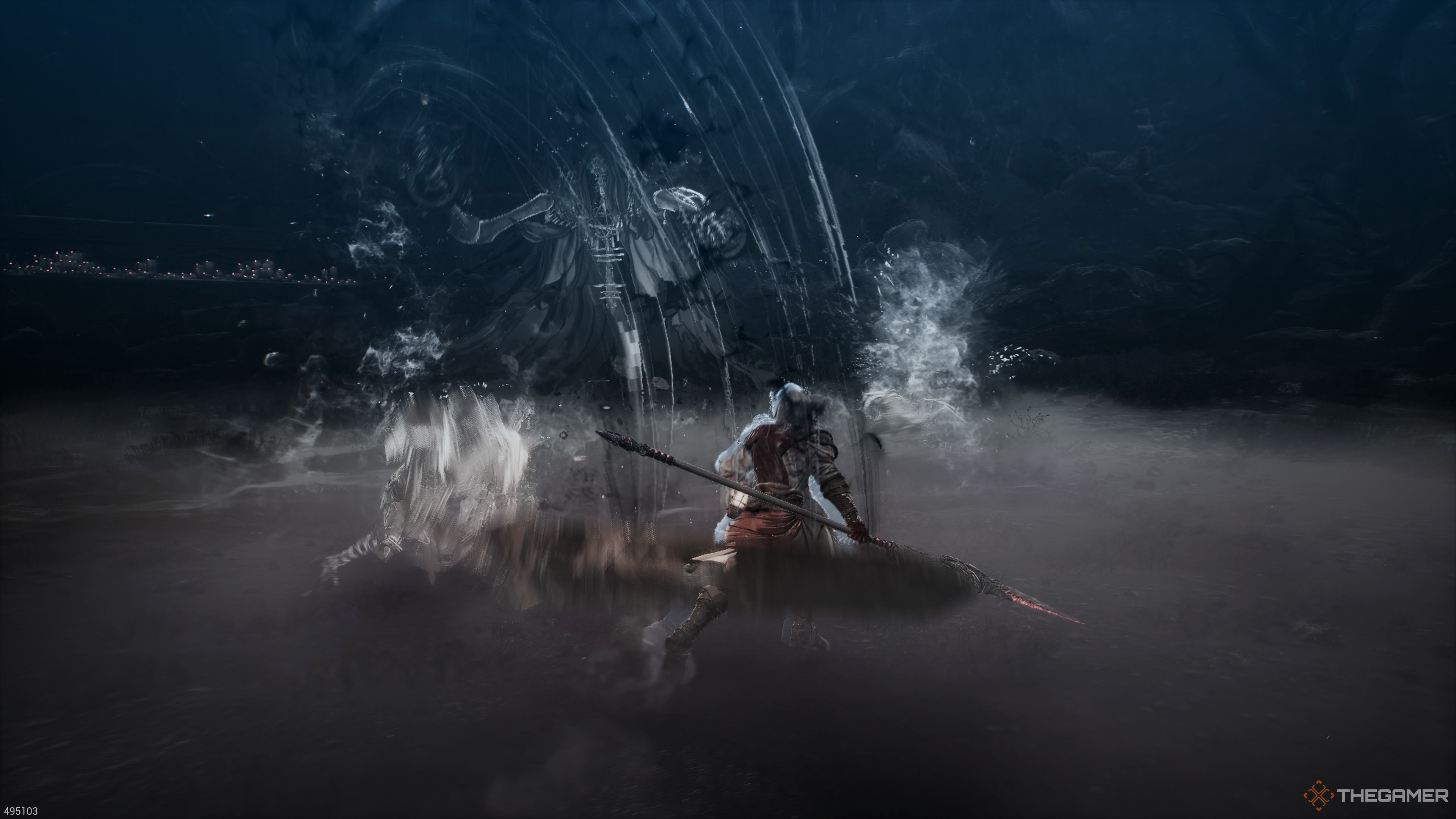 Dodging the Reaper summon's attack in The First Berserker Khazan.