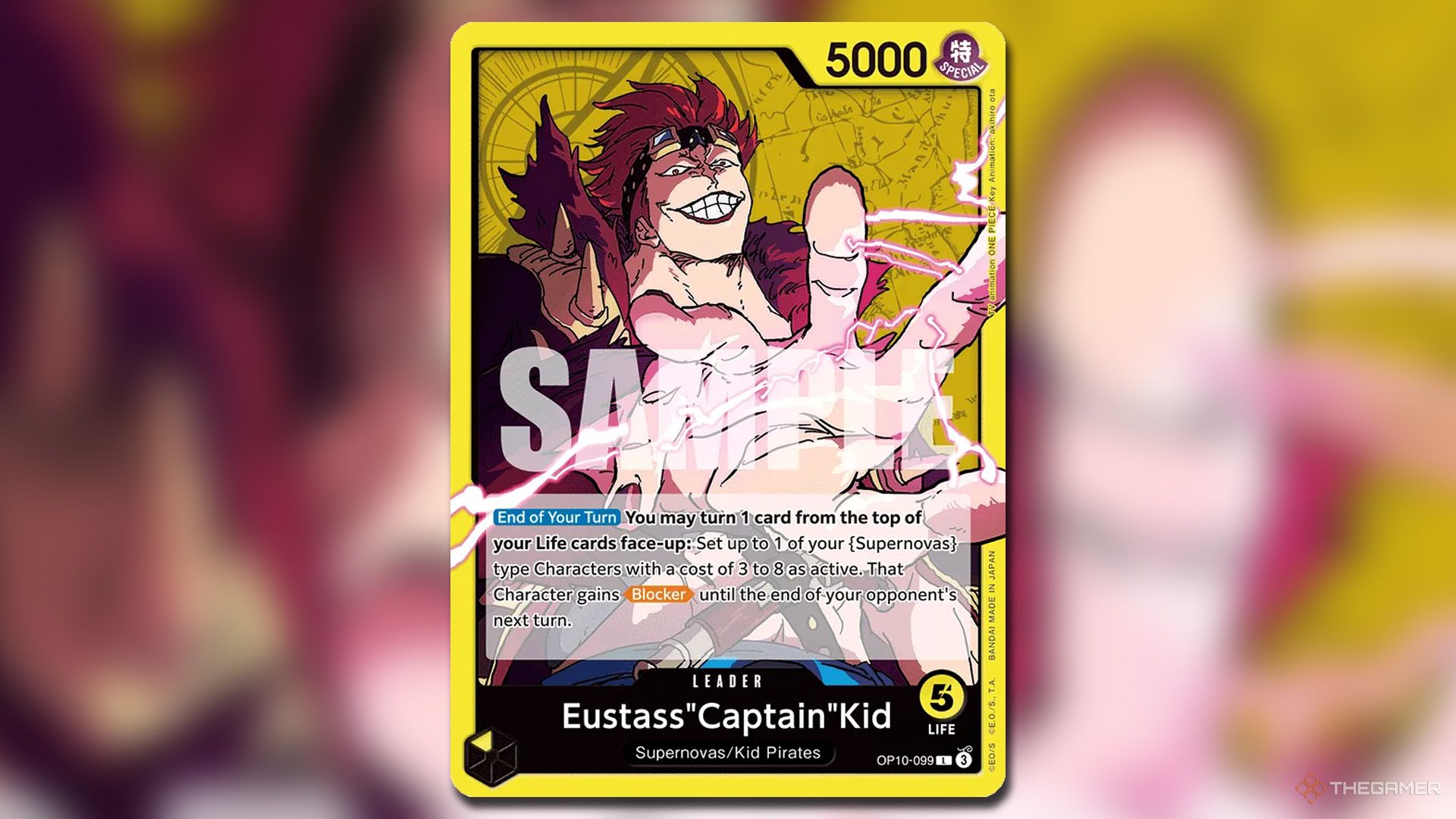 Eustass Kid from the Royal Blood set in One Piece Card Game.