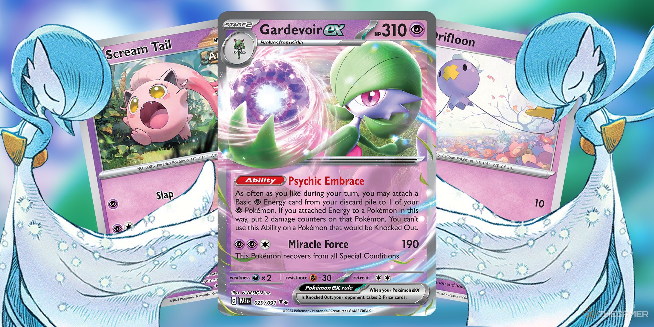 Gardevoir ex, Scream Tail and Drifloon cards in Pokemon TCG.