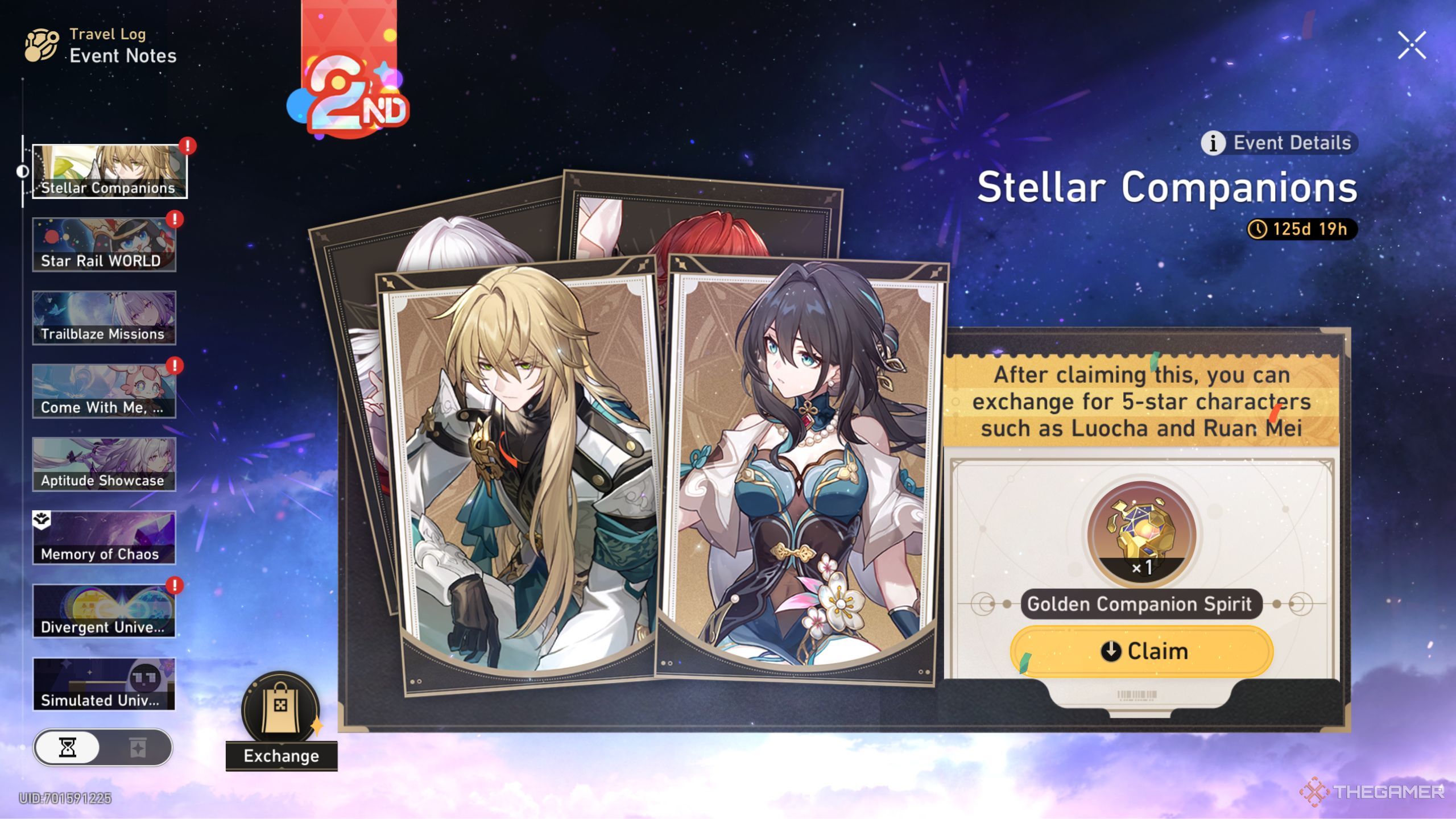 Honkai Star Rail getting golden companion spirit for anniversary.