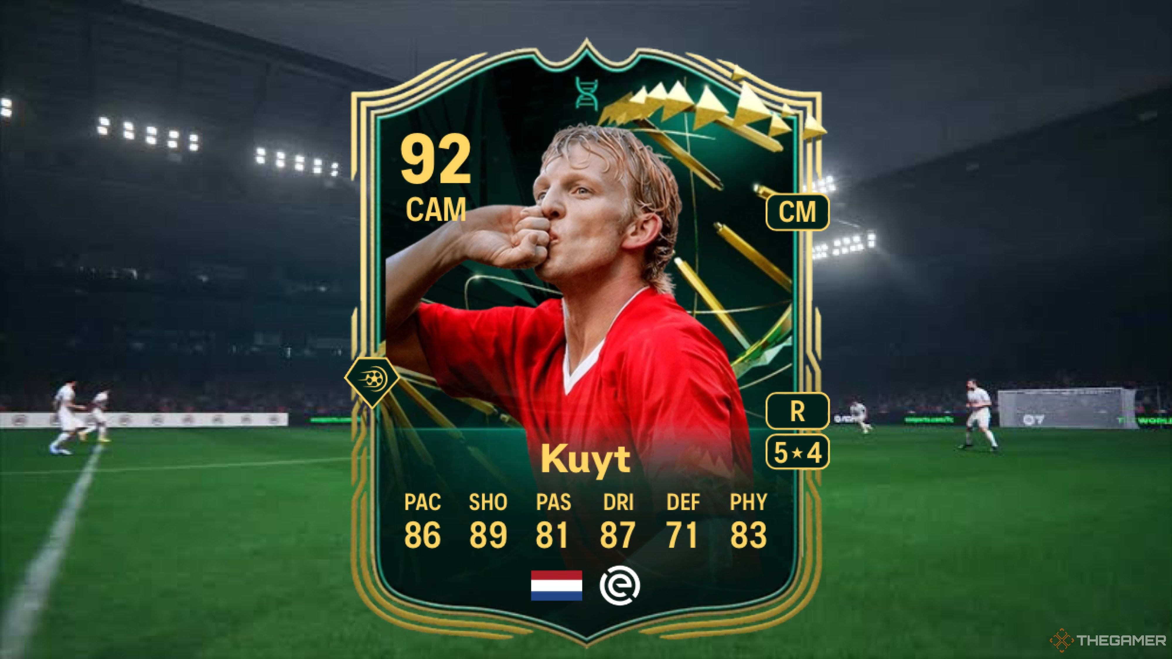 Image showing Kuyt card against a faded pitch background.