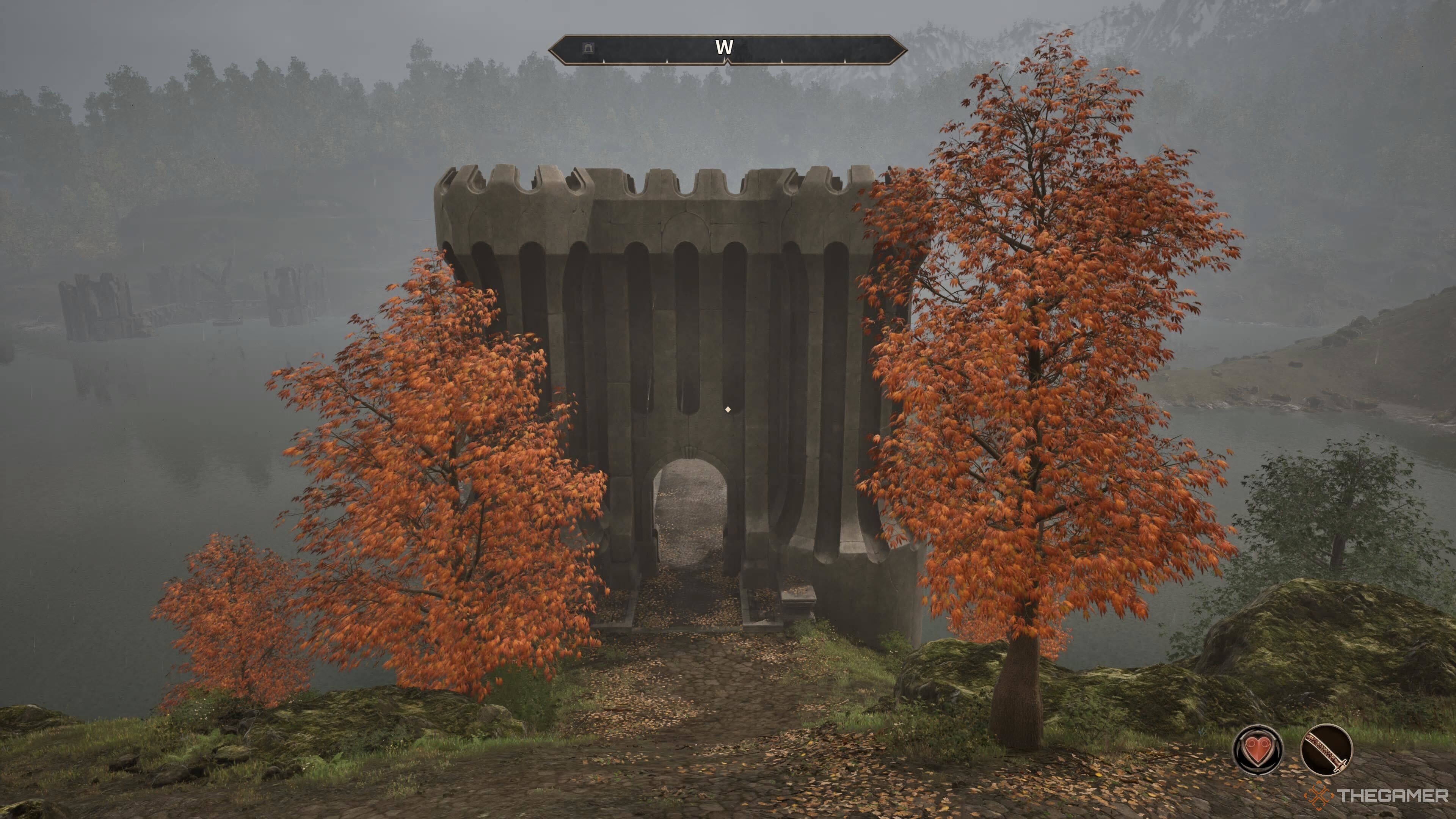 Outside an Imperial City gate in Oblivion remastered.