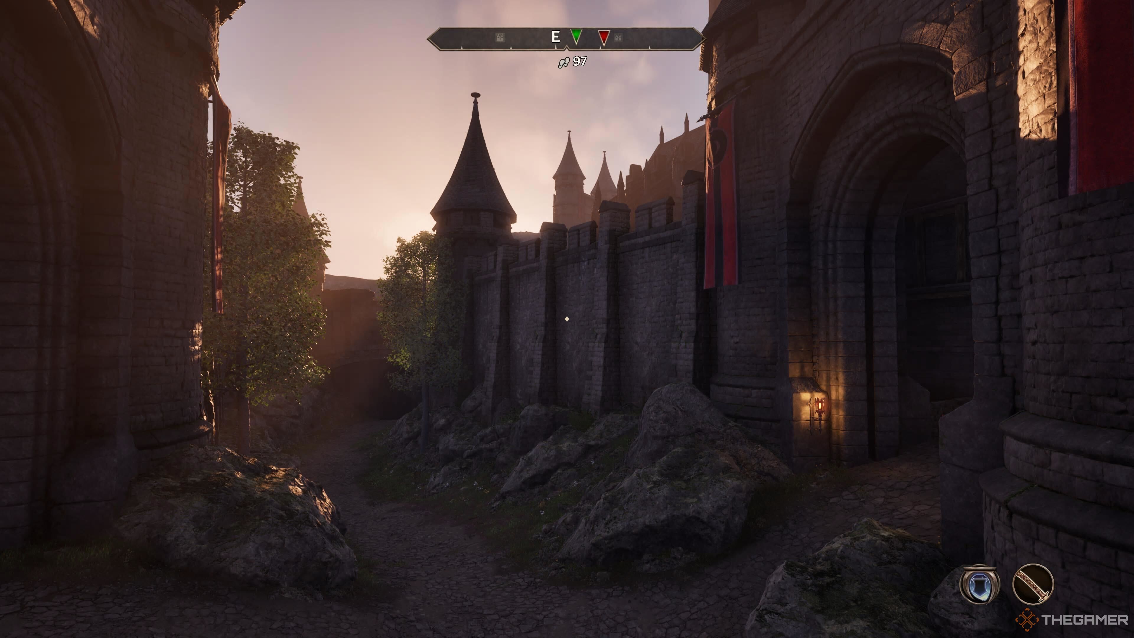 Skingrad's East Gate in Oblivion Remastered.