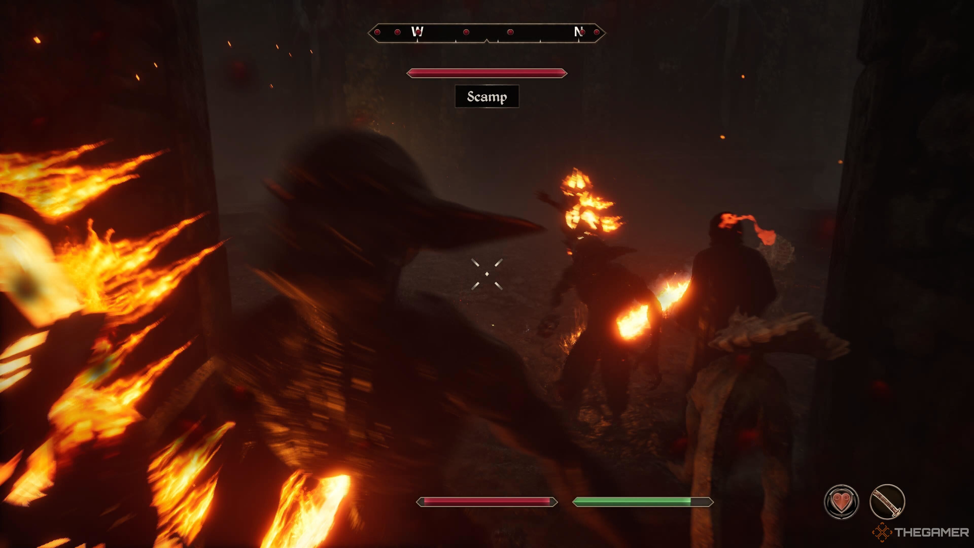 Fighting scamps in Oblivion Remstered.