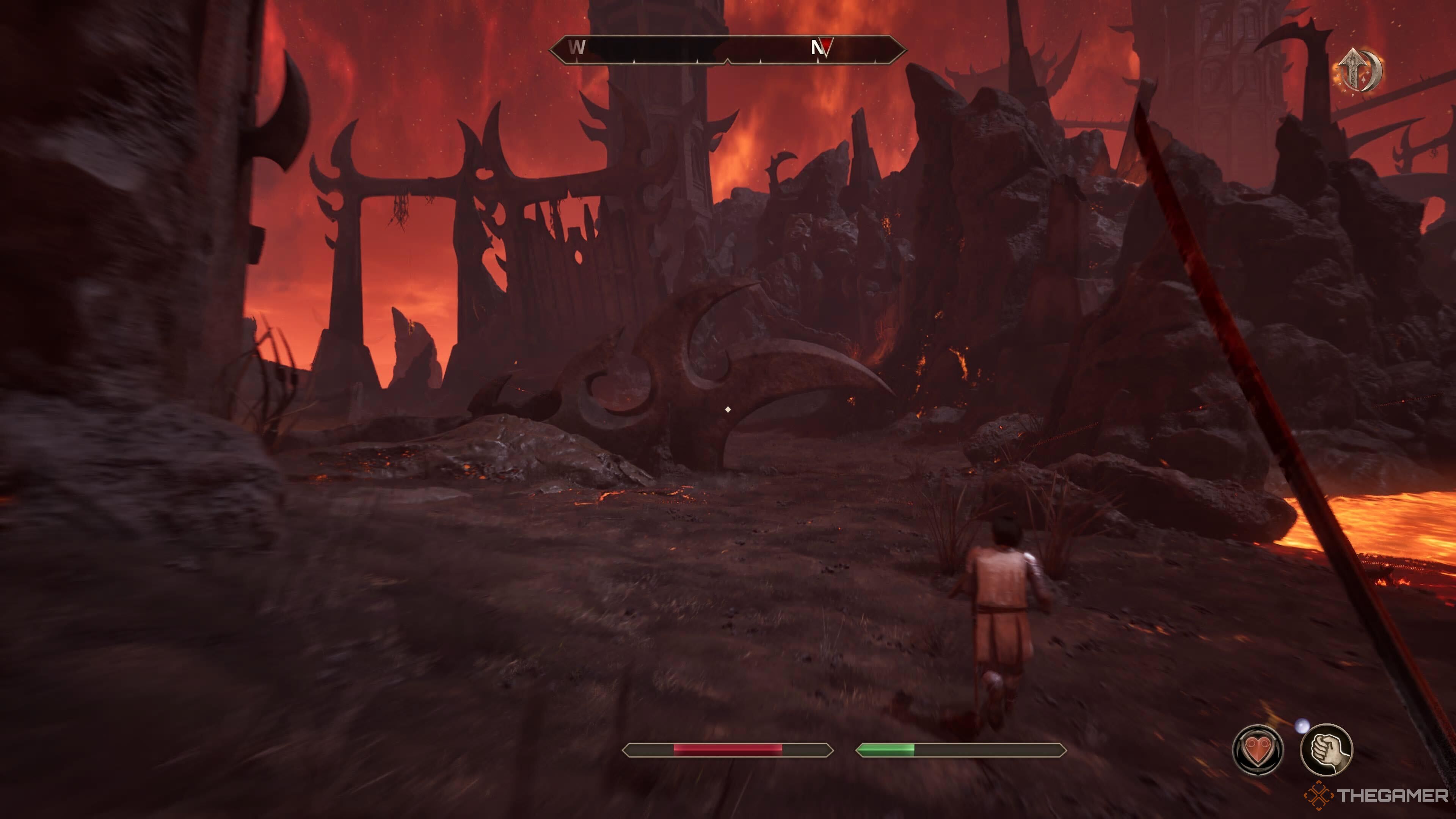 The Akaviri Sunblade in an Oblivion Plane in Oblivion Remastered.
