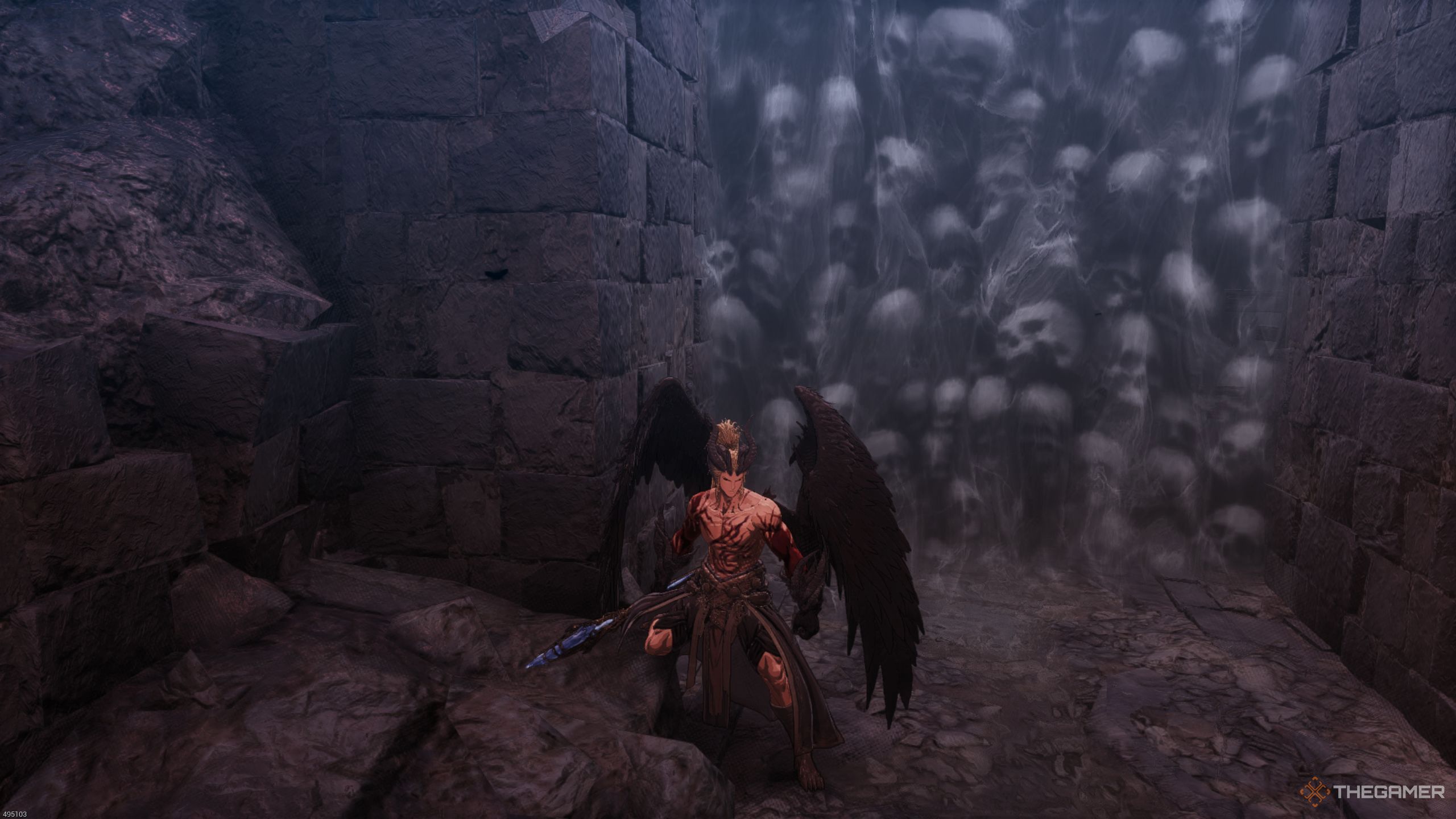 Khazan standing outside of the boss arena in The First Berserker: Khazan.