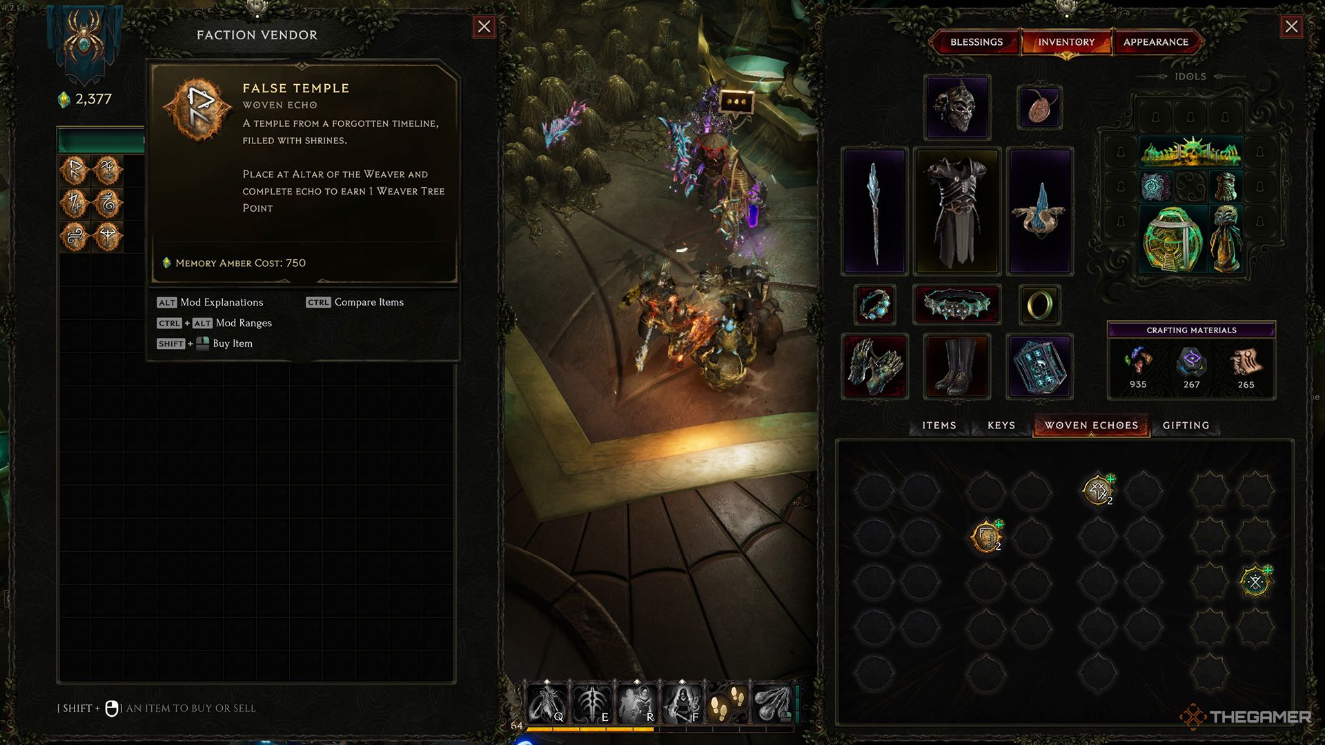 Buying Woven Echoes from Masque in Last Epoch.
