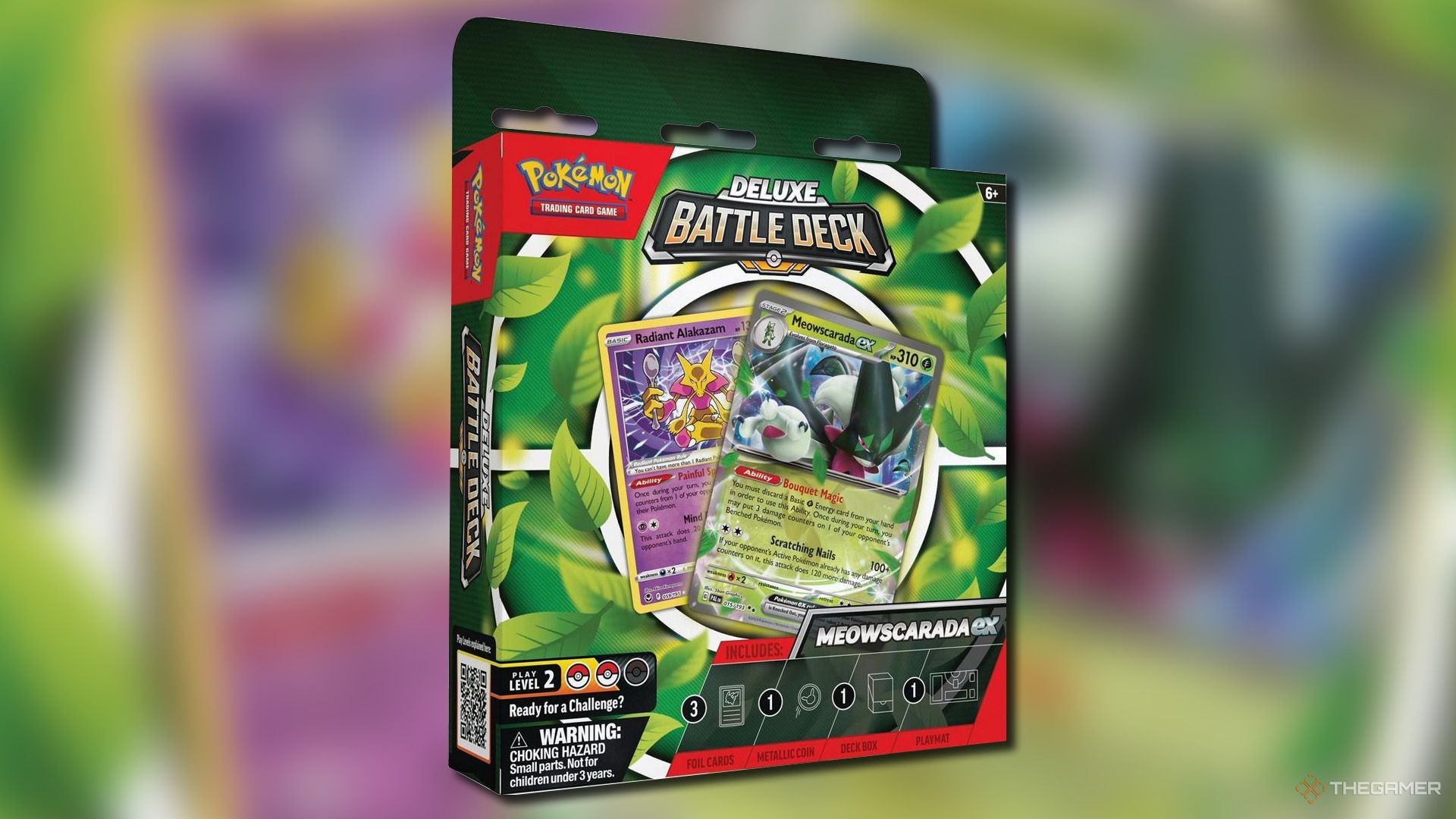 Meowscarada ex deluxe battle deck from Pokemon TCG.