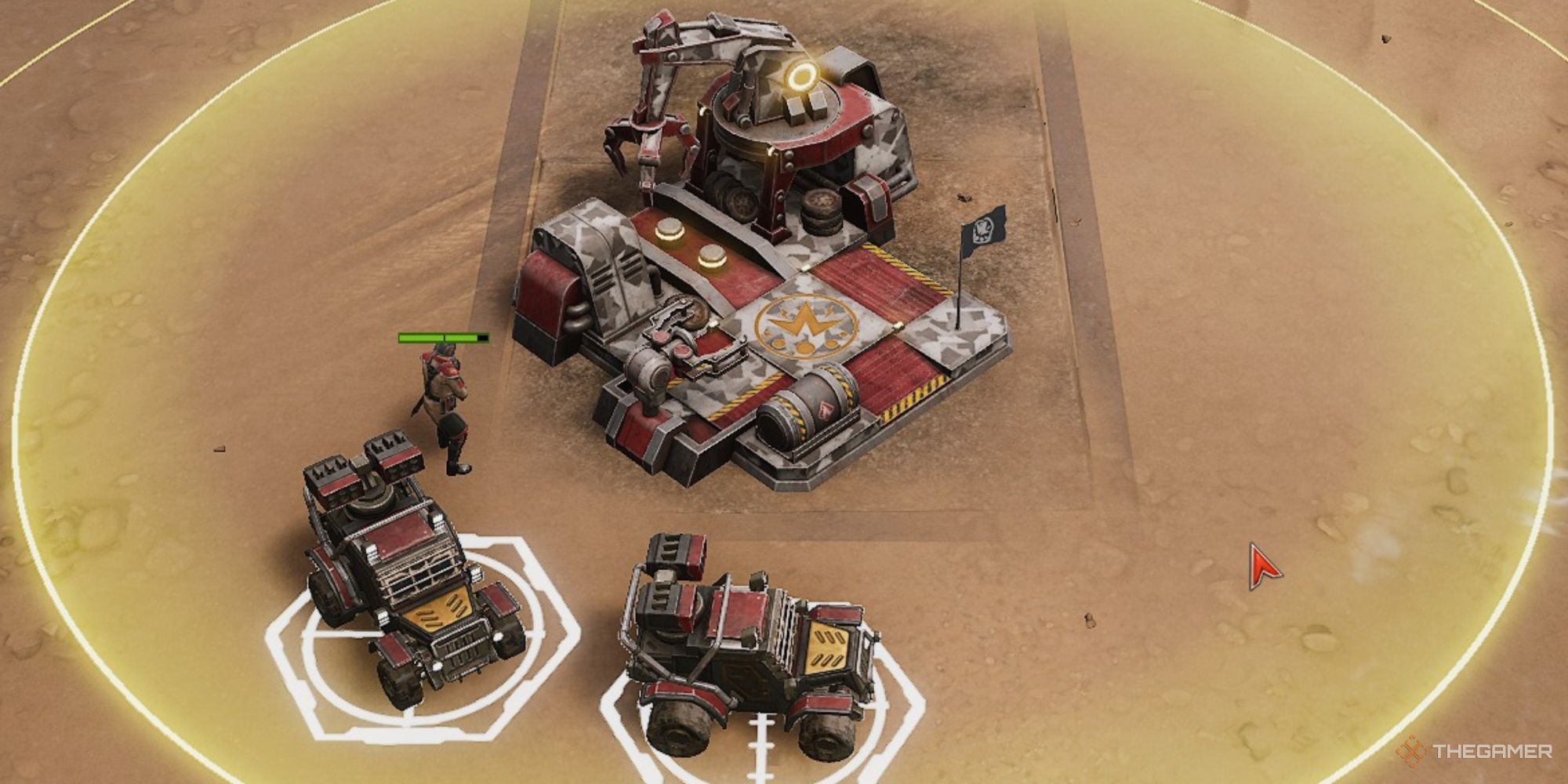 Tempest Rising: Tempest dynasty using a garage to repair their vehicles.