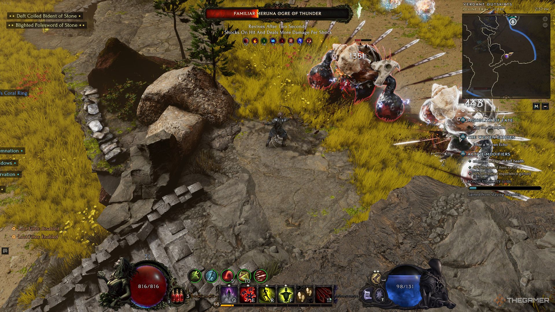 A Marksman shooting Multishot at enemies in Last Epoch.