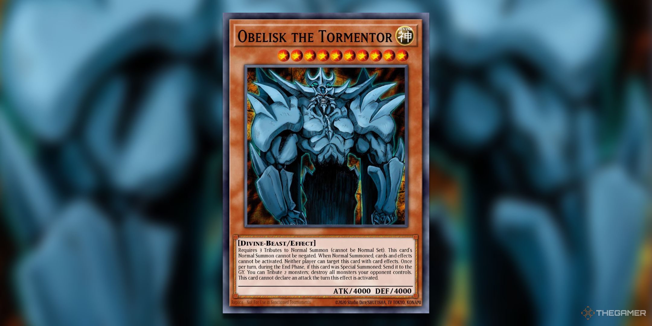 Obelisk The Tormentor Yu-Gi-Oh! TCG card art.
