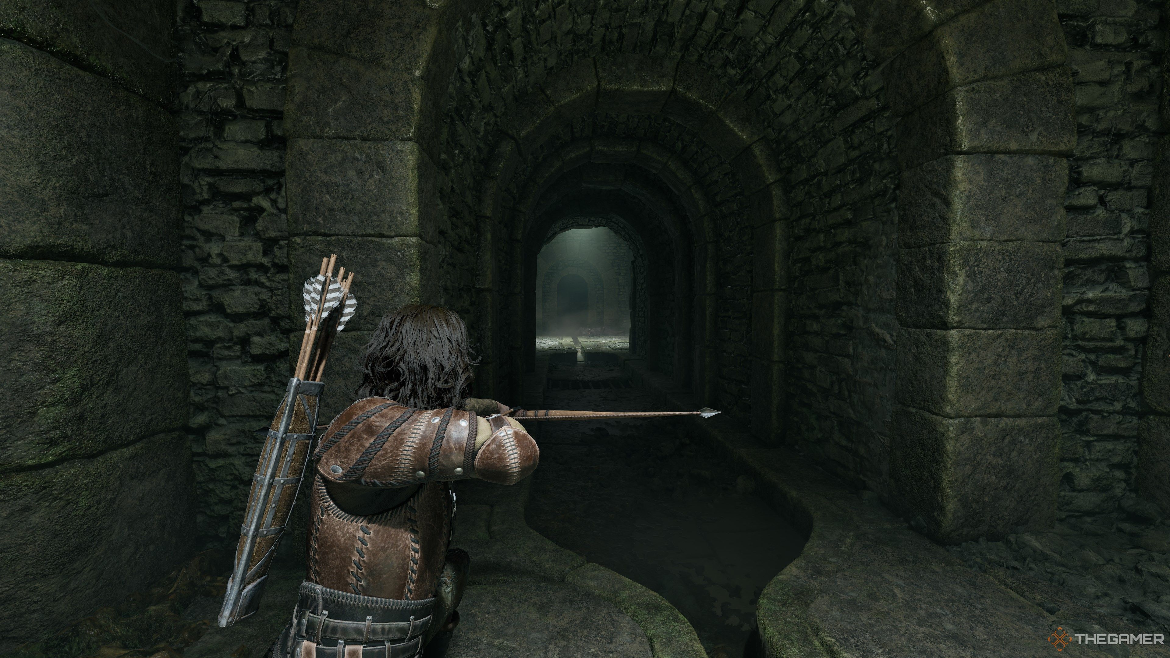 Oblivion Archer Holding Nocked Arrow