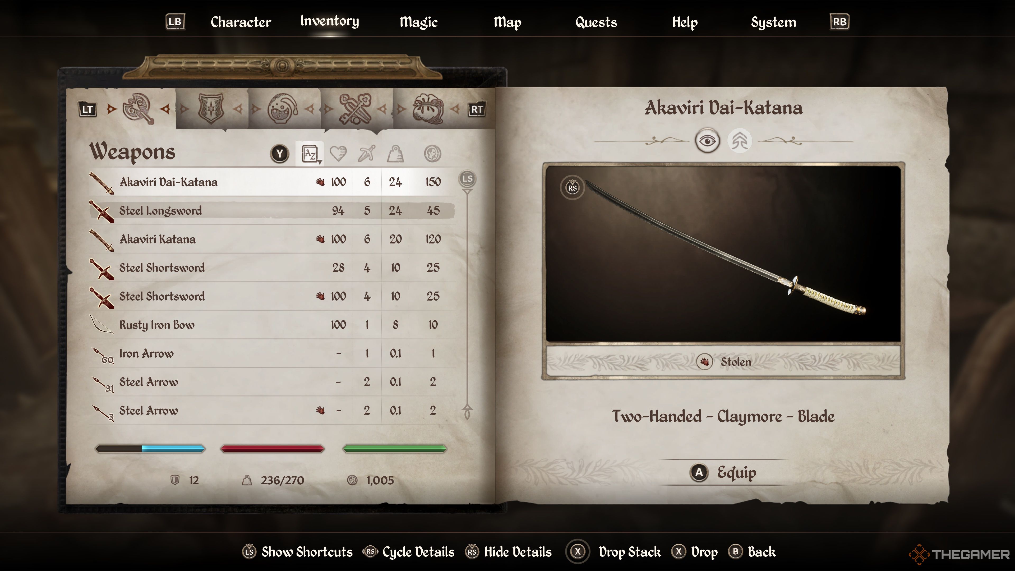 Oblivion Remastered Early Game Weapons Akaviri Dai-Katana