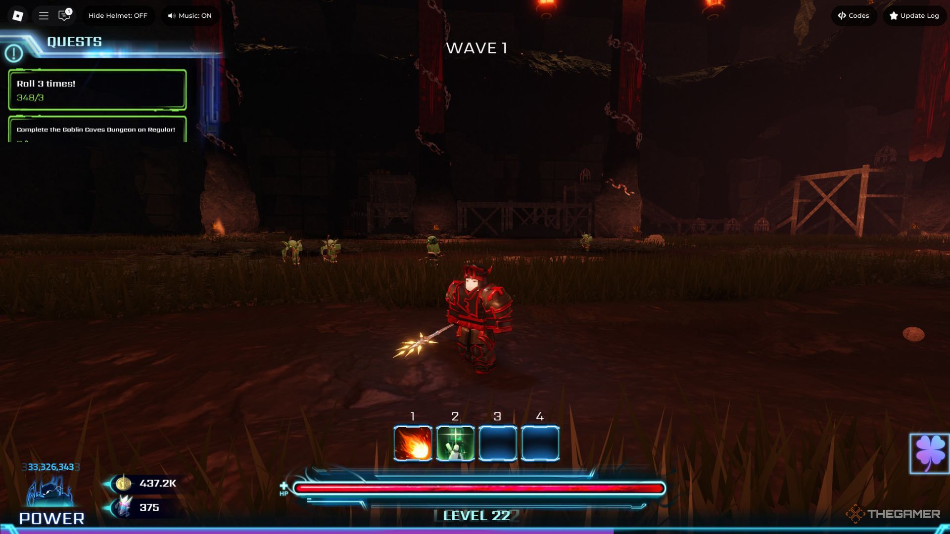 Player is about to fight with goblins in the second dungeon in Hunters.