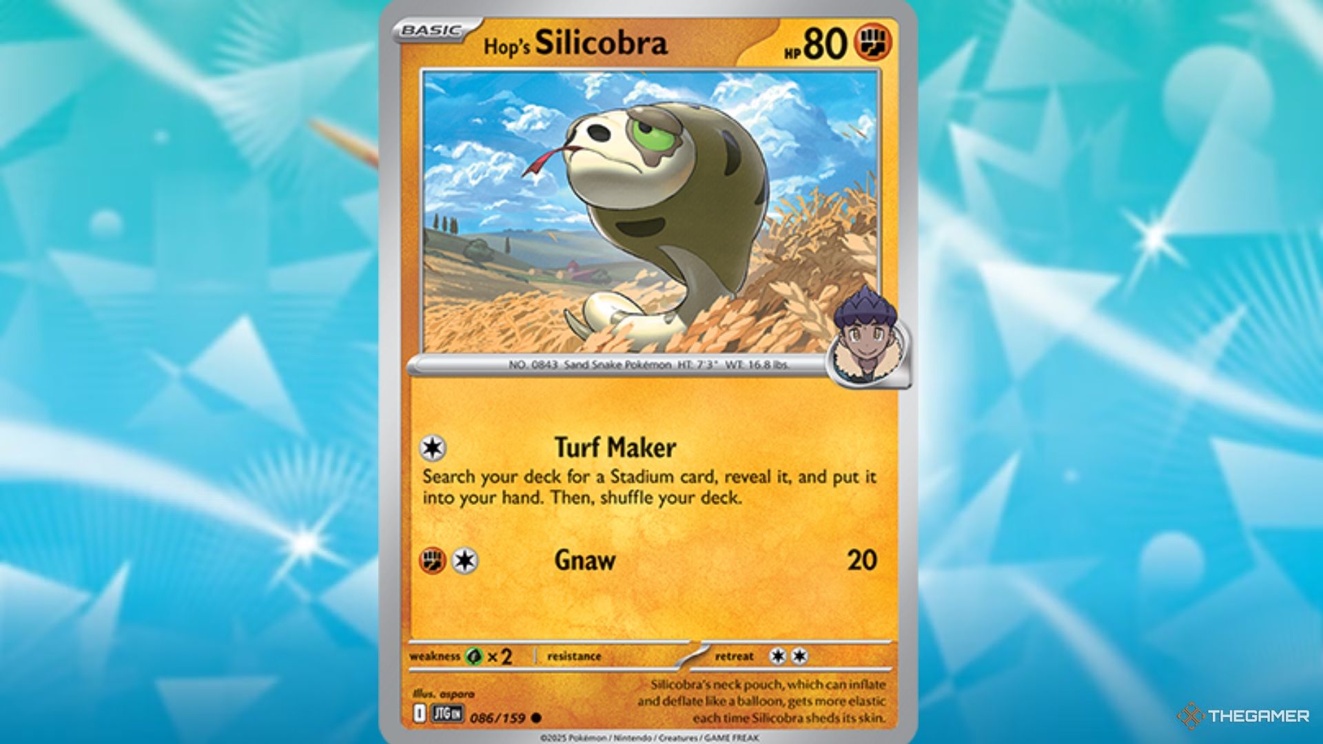 Hop's Silicobra in Pokemon TCG. 