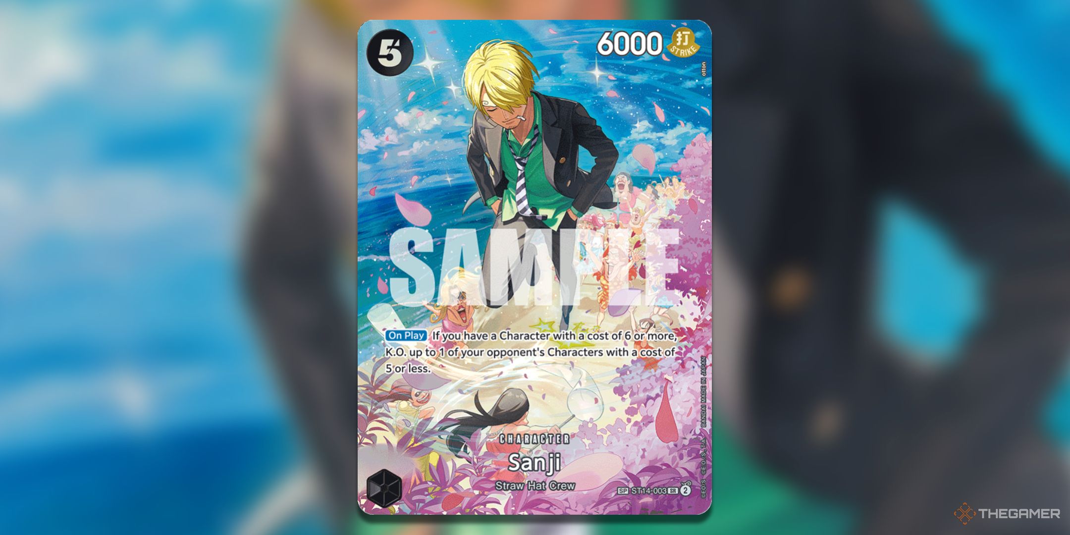 Sanji SP card from One Piece Card Game's Royal Blood set.