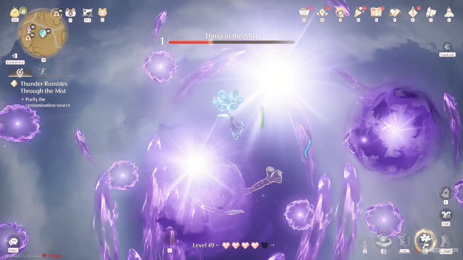Thing In The Mist is attacking with a flurry of attack in Infinity Nikki.