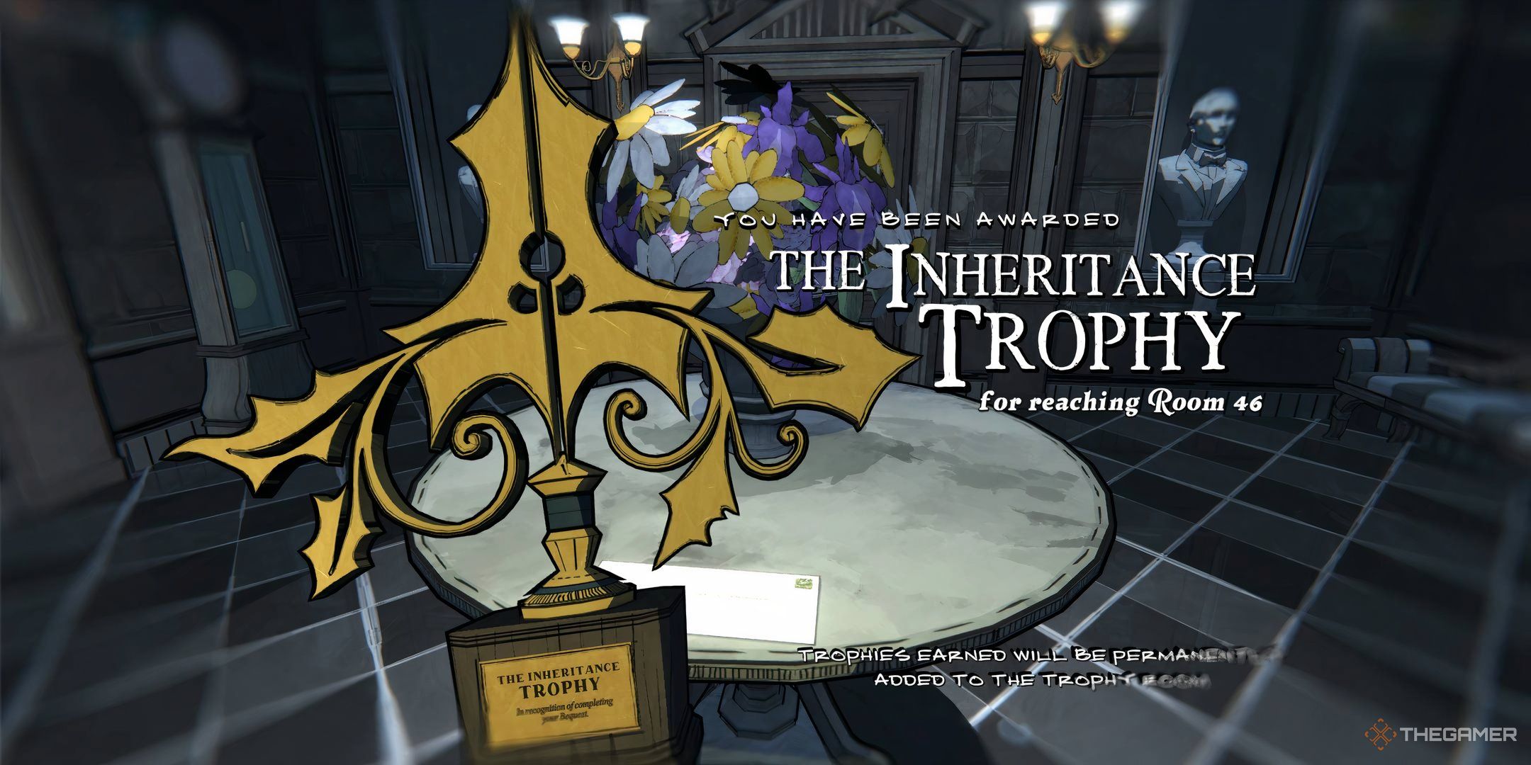 The Trophy For Finding Room 46 In Blue Prince.