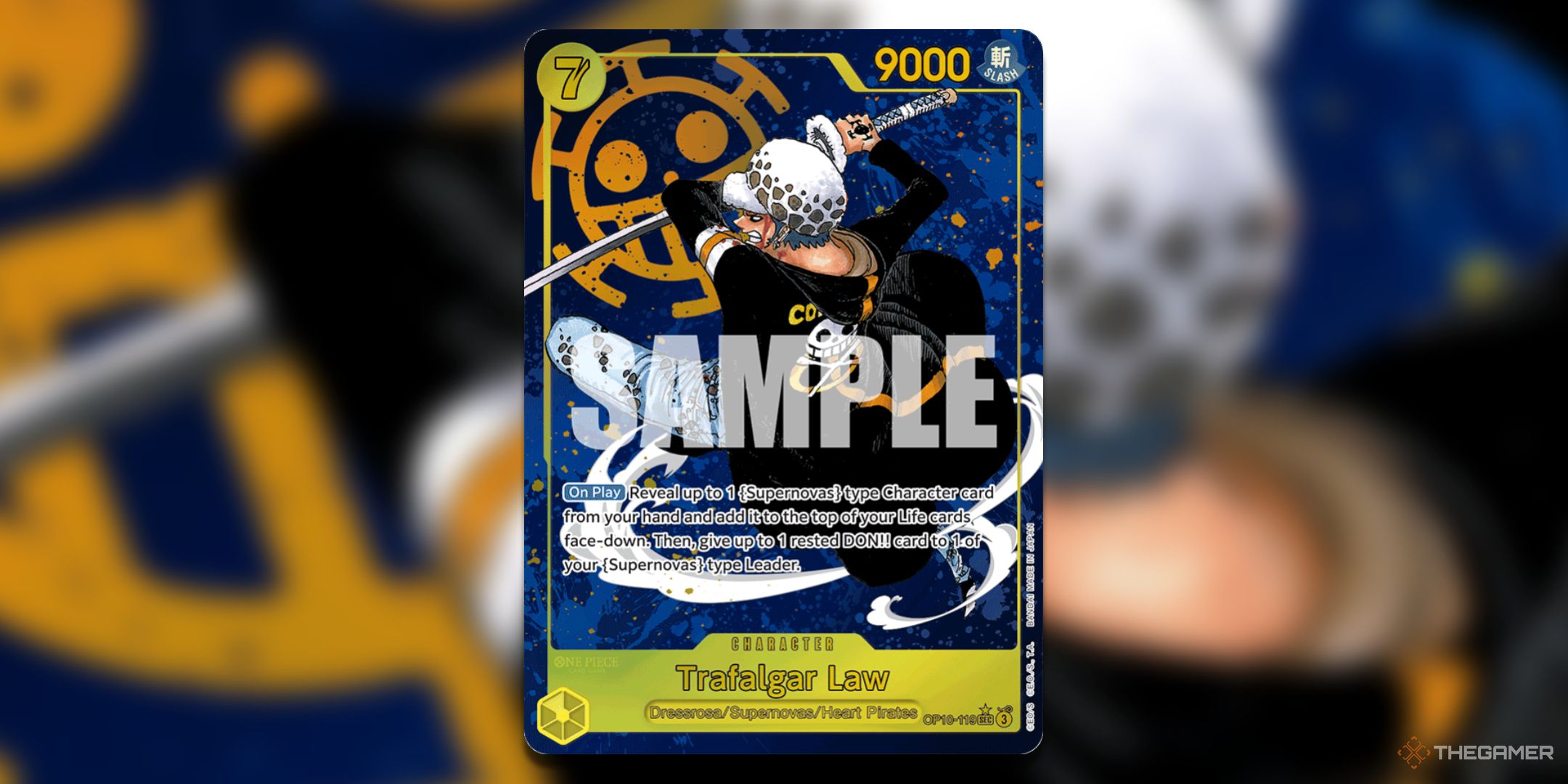Trafalgar Law card from One Piece Card Game's Royal Blood set.