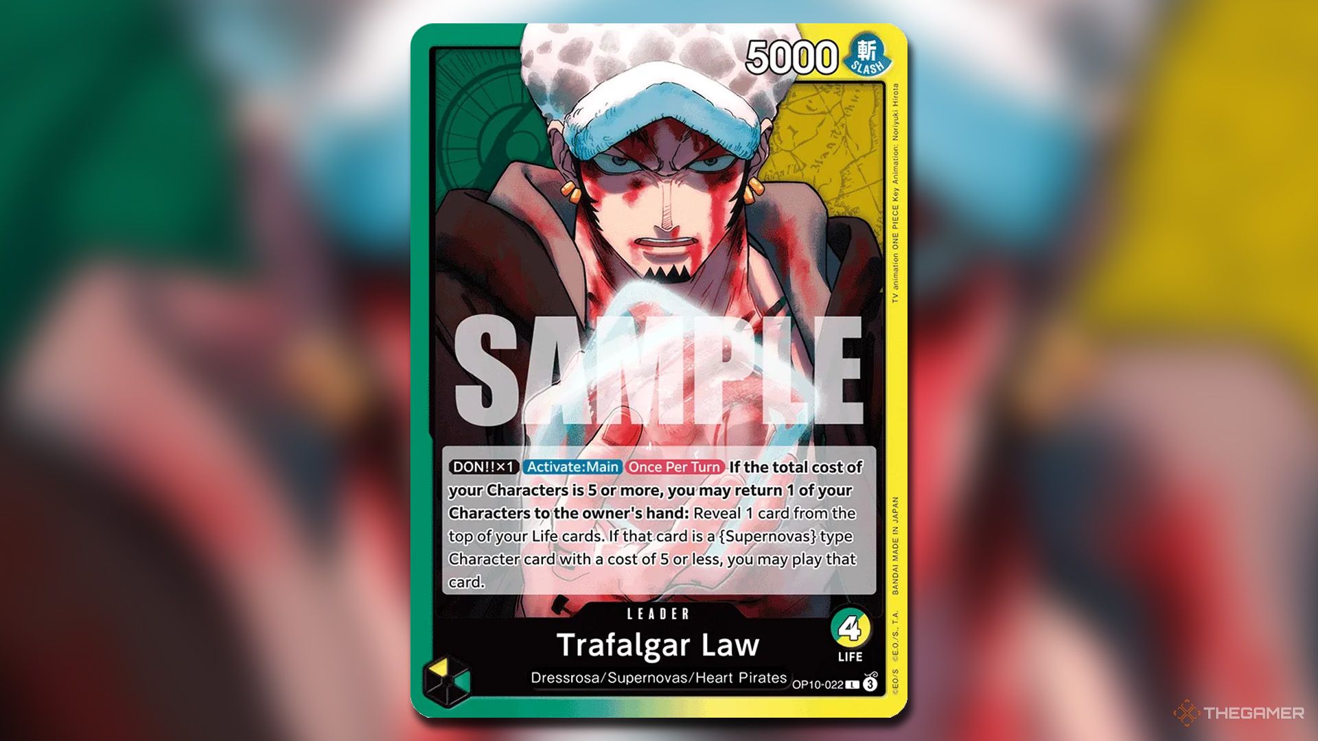 Trafalgar Law from the Royal Blood set in One Piece Card Game.