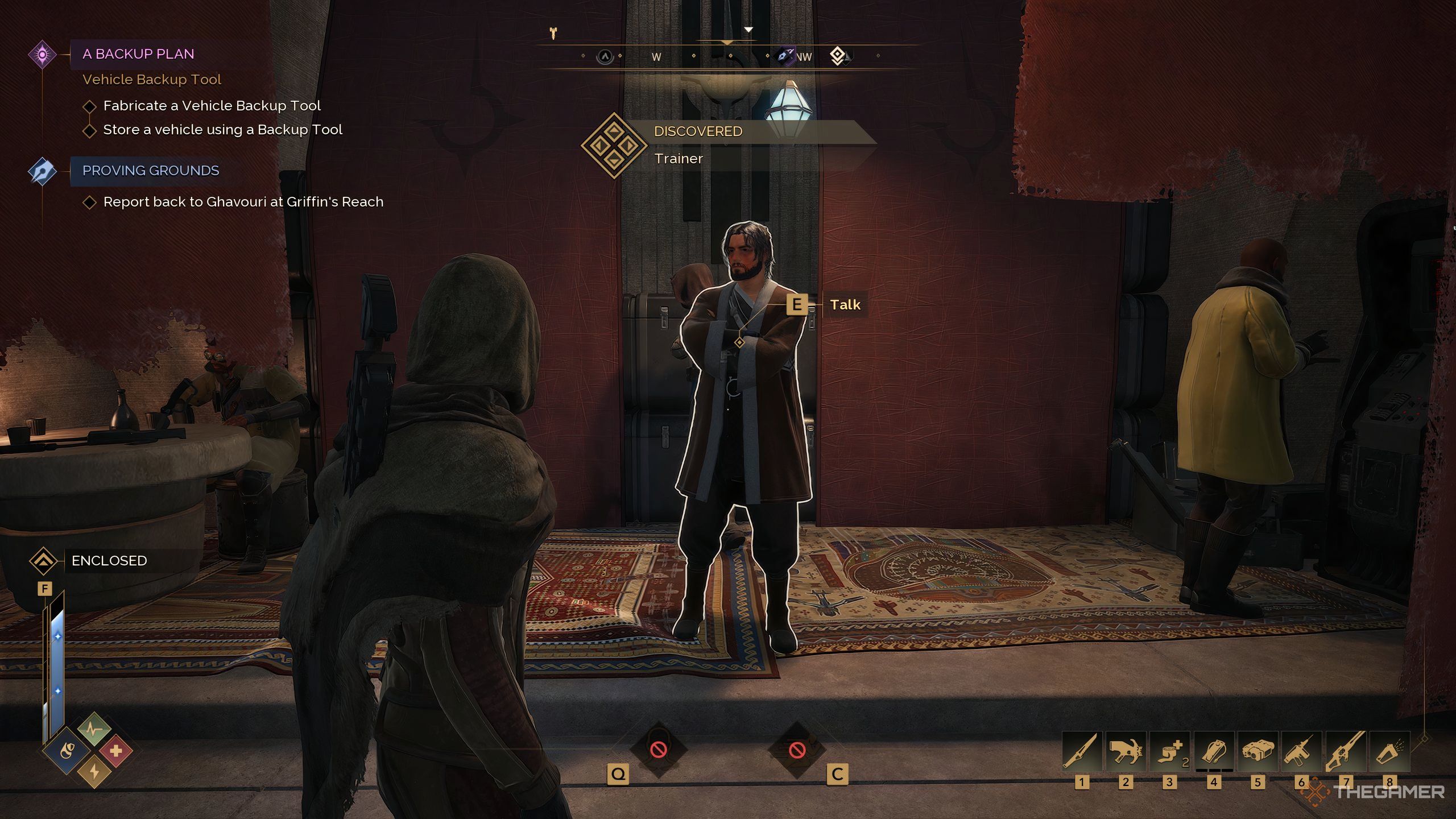 The Trooper Trainer in Griffith's Reach Outpost in Dune: Awakening. 