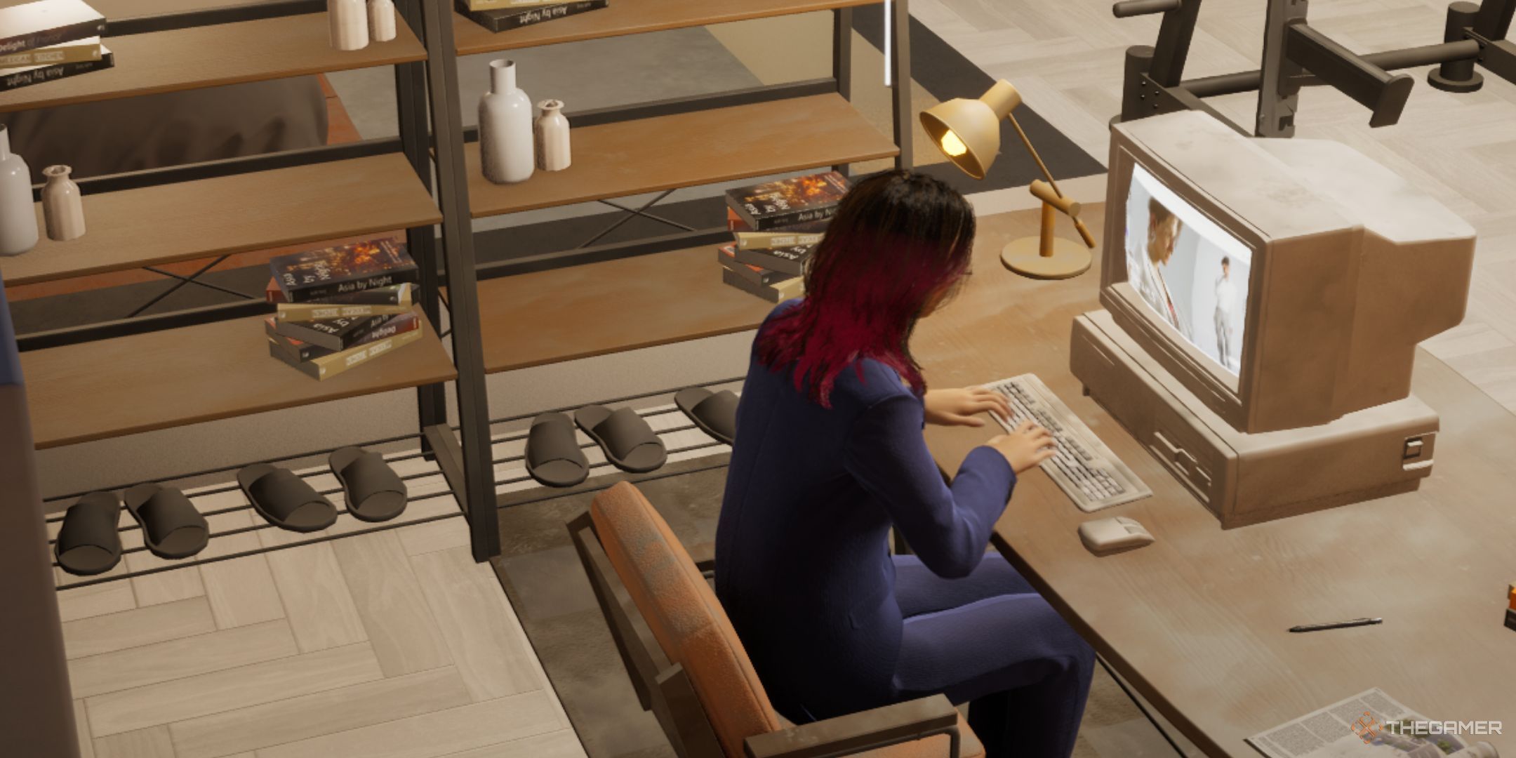 A Zoi is using a computer to make money in InZoi.