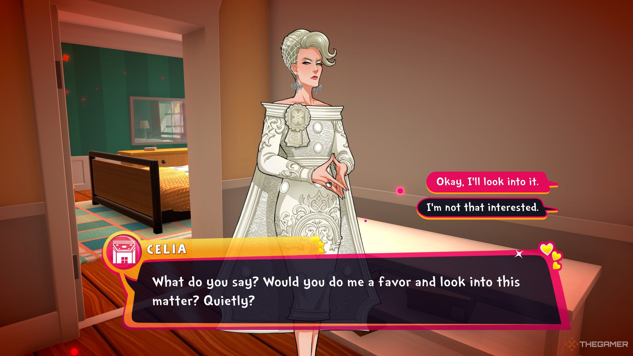 Talking to Celia about what's distracting Florence in Date Everything.