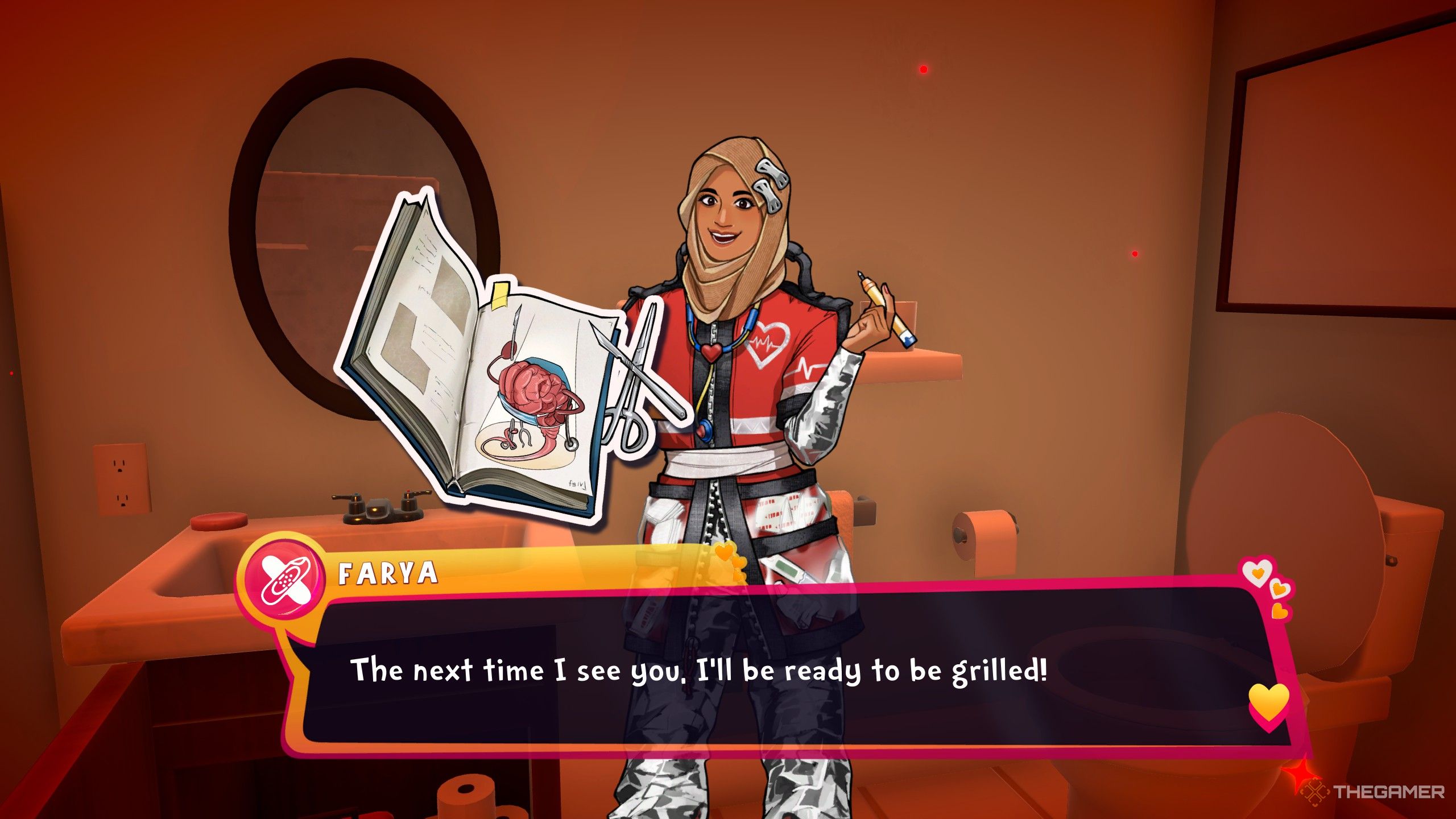 Farya presenting you with a medical book to prepare for her exam in date everything.