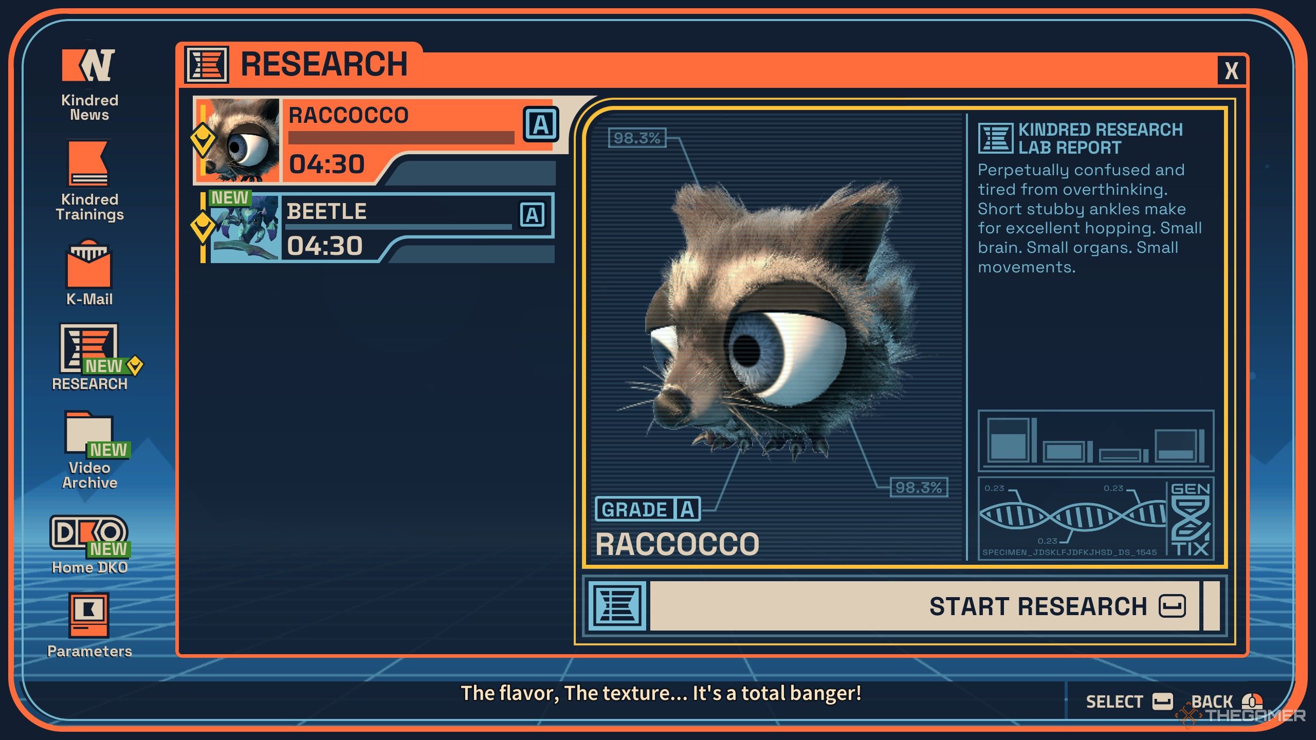 Researching a raccocco creature in revenge of the savage planet.