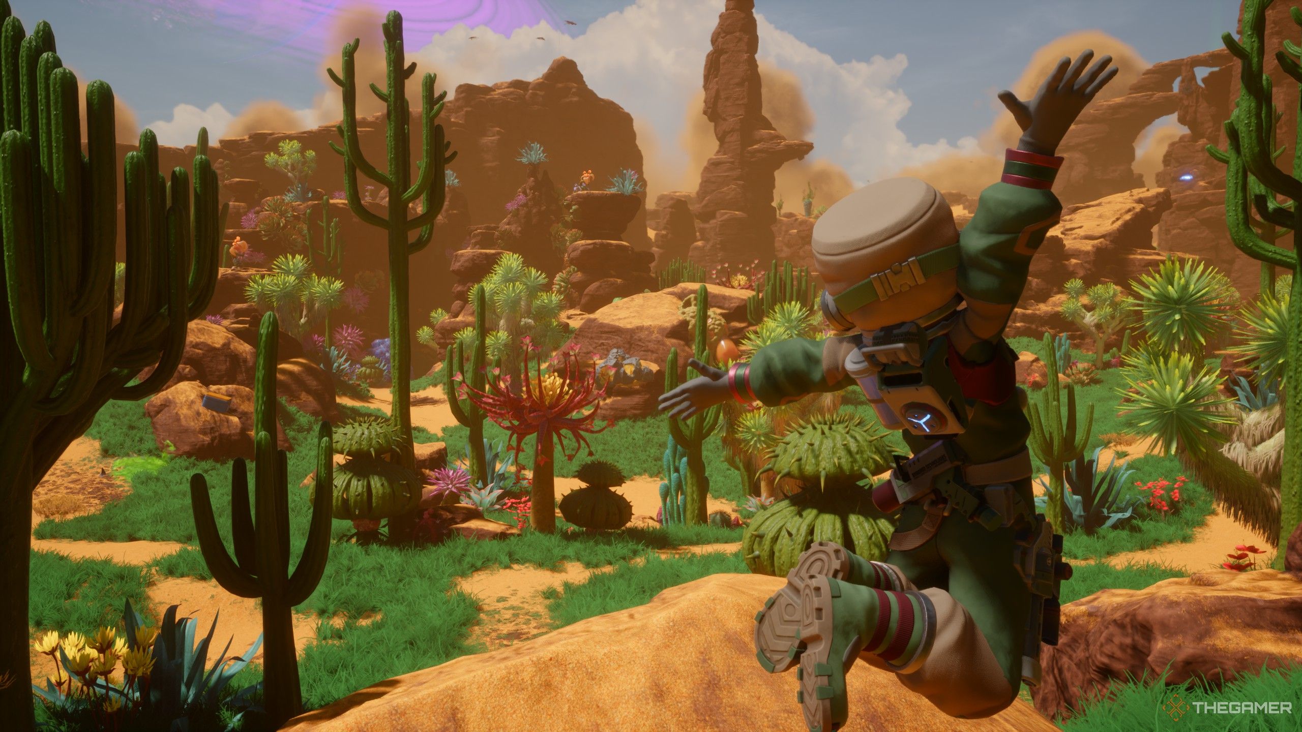 Jumping in front of many cacti on xephyr in revenge of the savage planet.