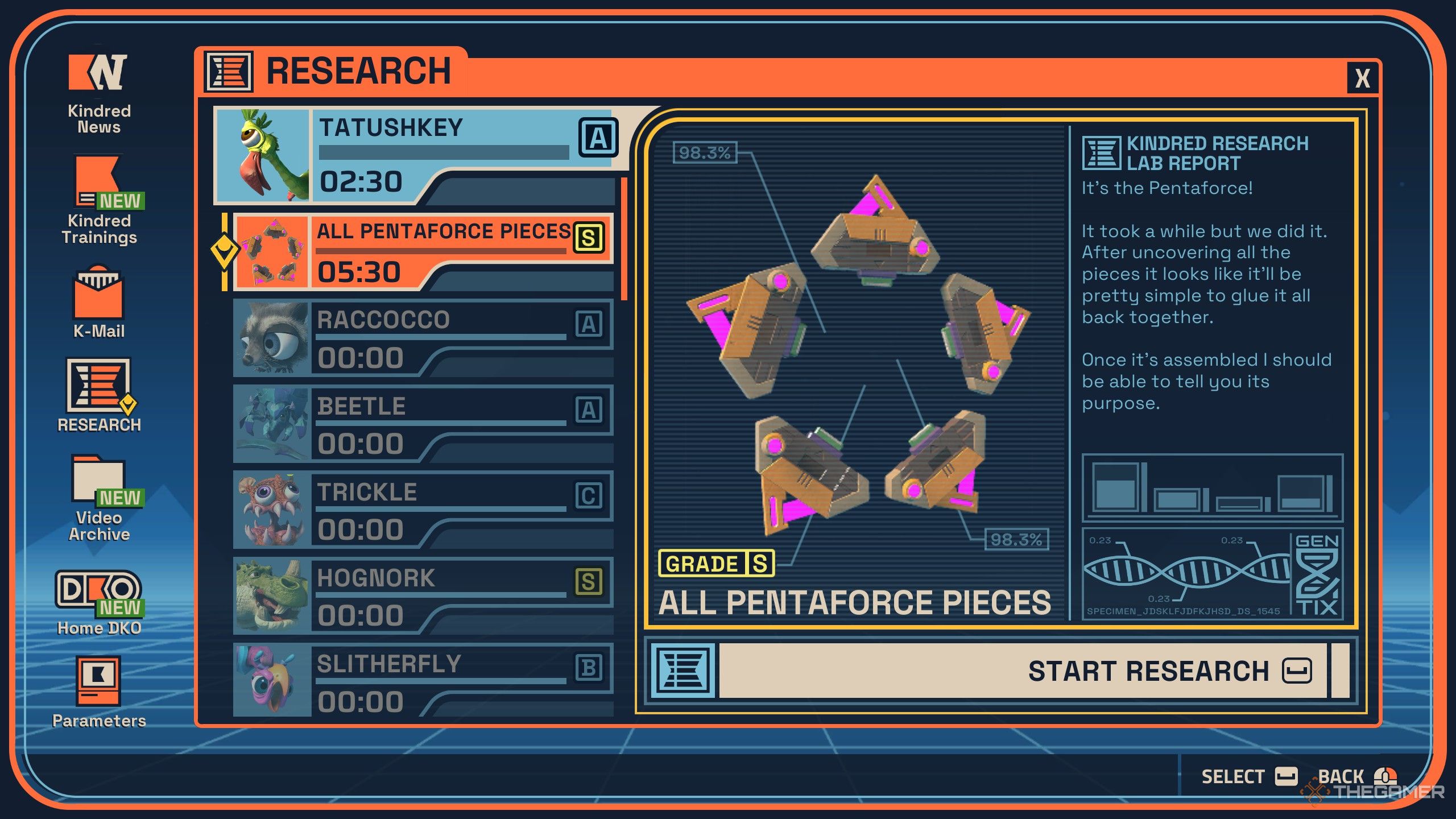 Researching the pentaforce in revenge of the savage planet.