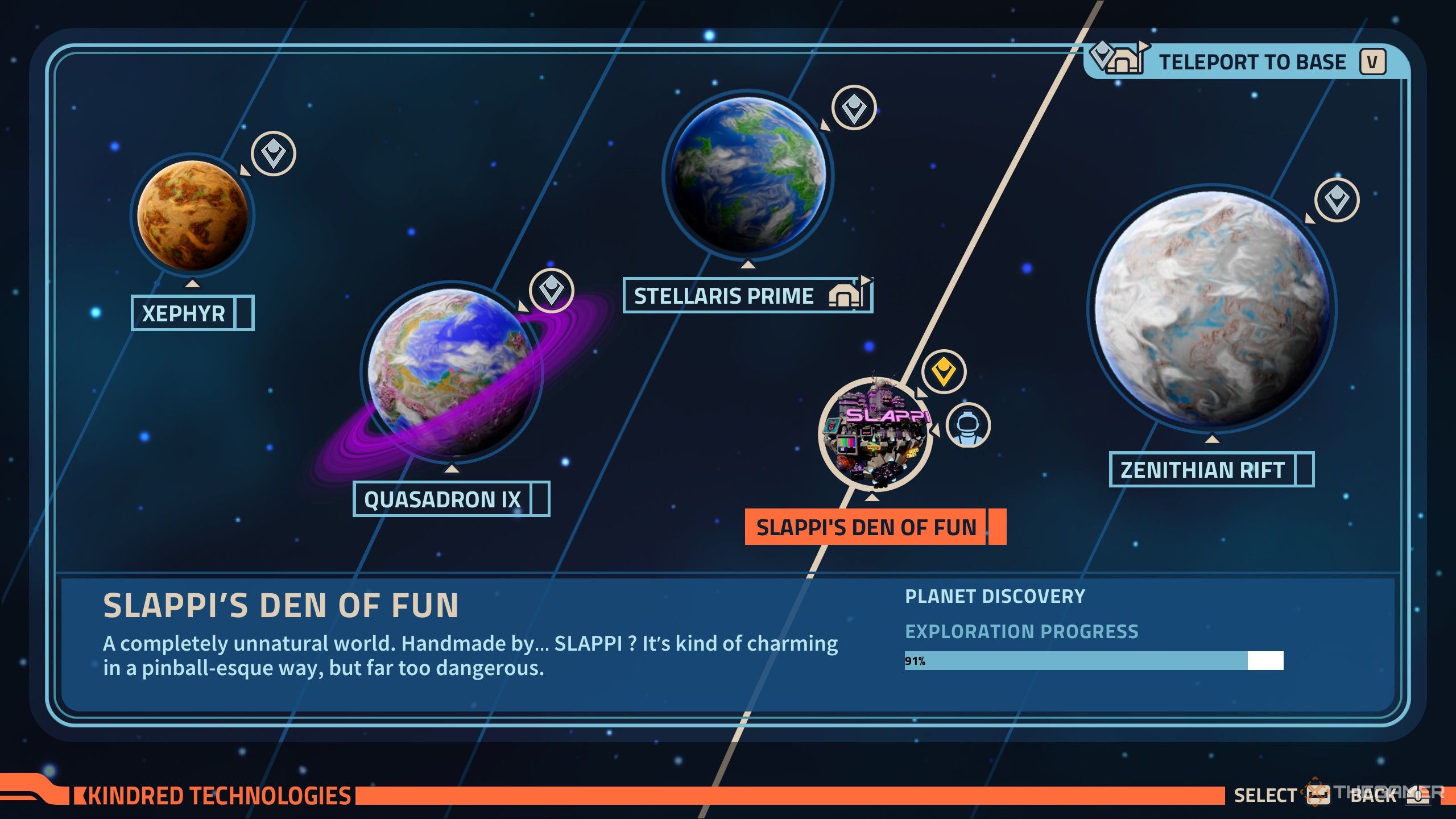 Slappi's den of fun as seen on the planetary chart in revenge of the savage planet.