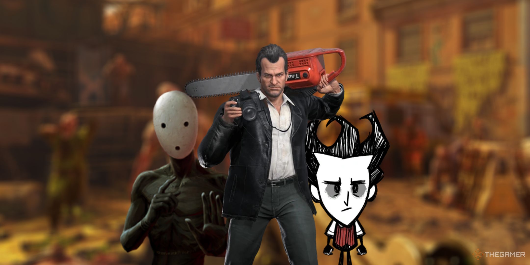 A collage of characters from horror games with day and night cycles.