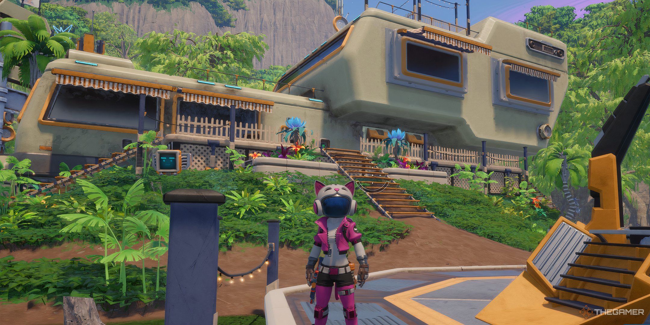 A pioneer outside the Habitat on Stellaris Prime in Revenge of the Savage Planet.