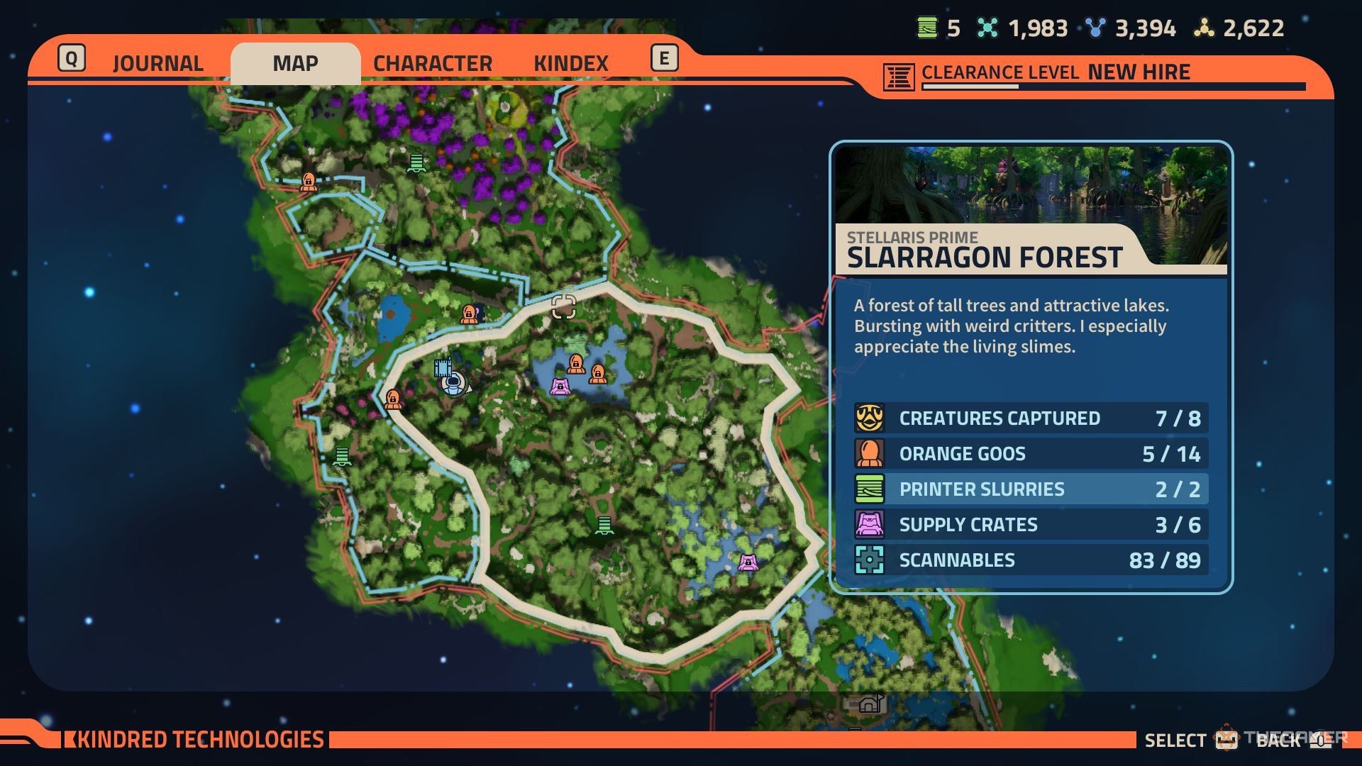 Back of the Slitherwing area supply crate map Slarragon Forest location in Revenge of the Savage Planet.
