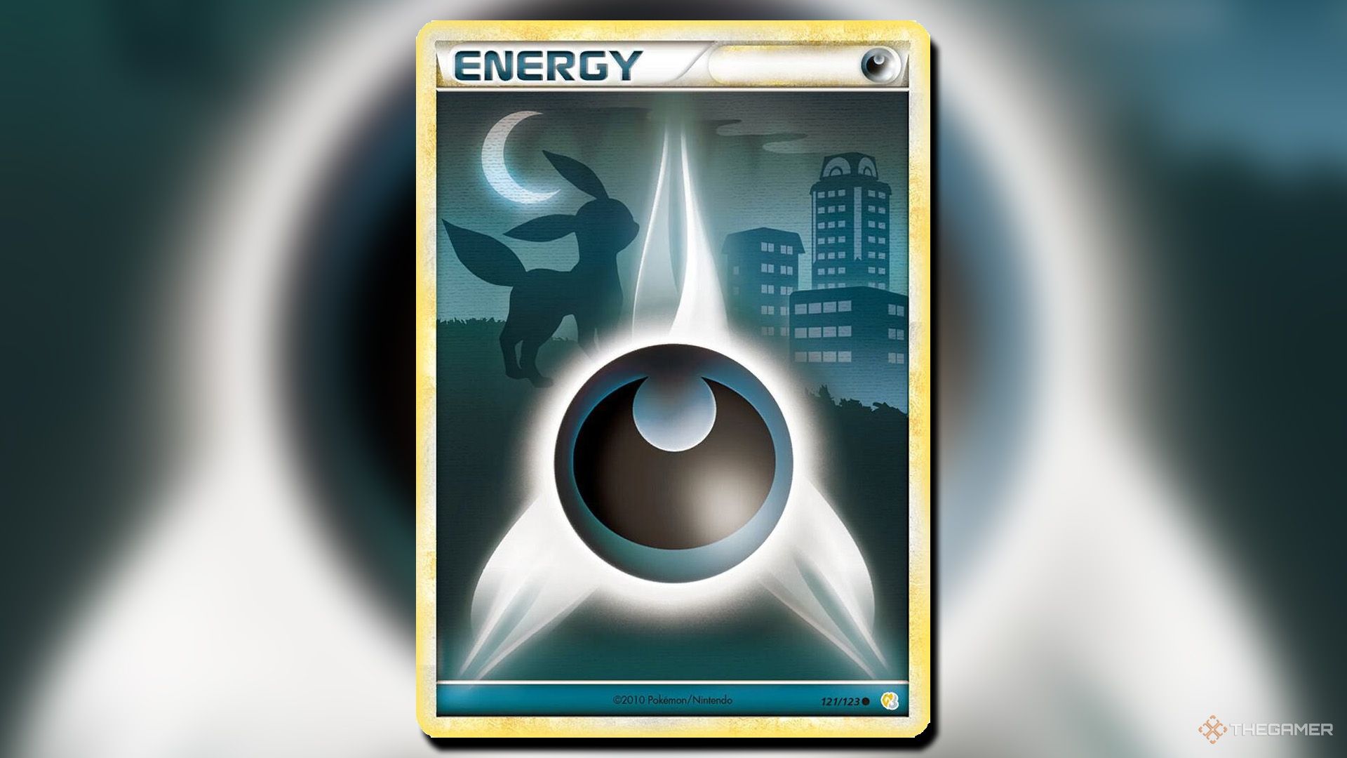 Basic Darkness Energy from the Heart Gold & Soul Silver set in Pokemon TCG.