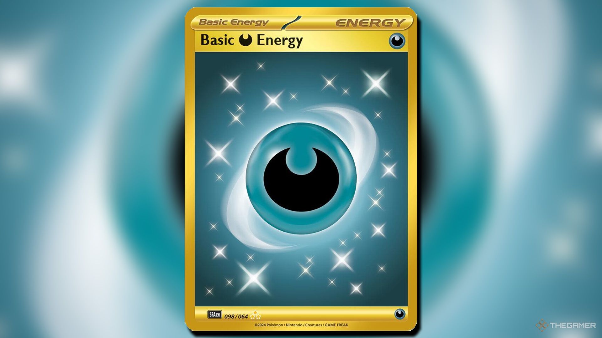 Basic Darkness Energy from the Shrouded Fable set in Pokemon TCG.