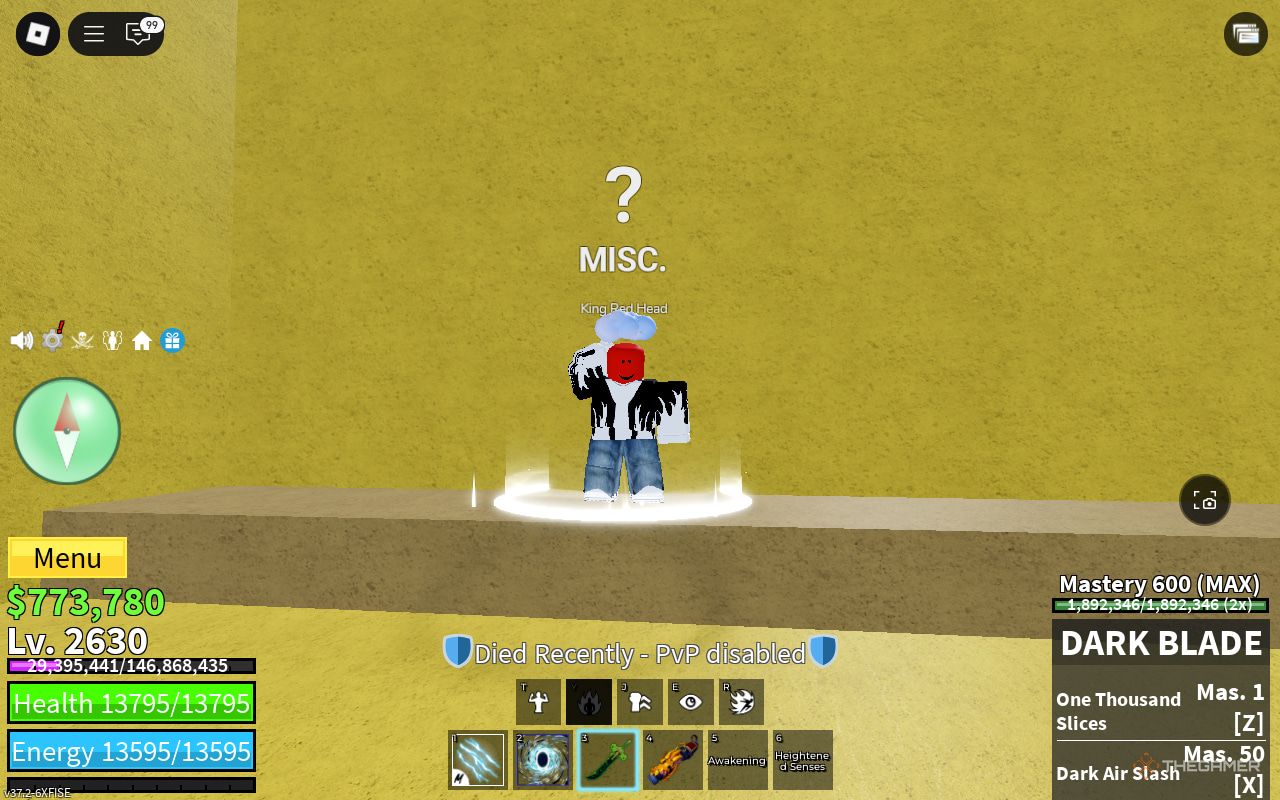 King Red Head NPC in Blox Fruits.