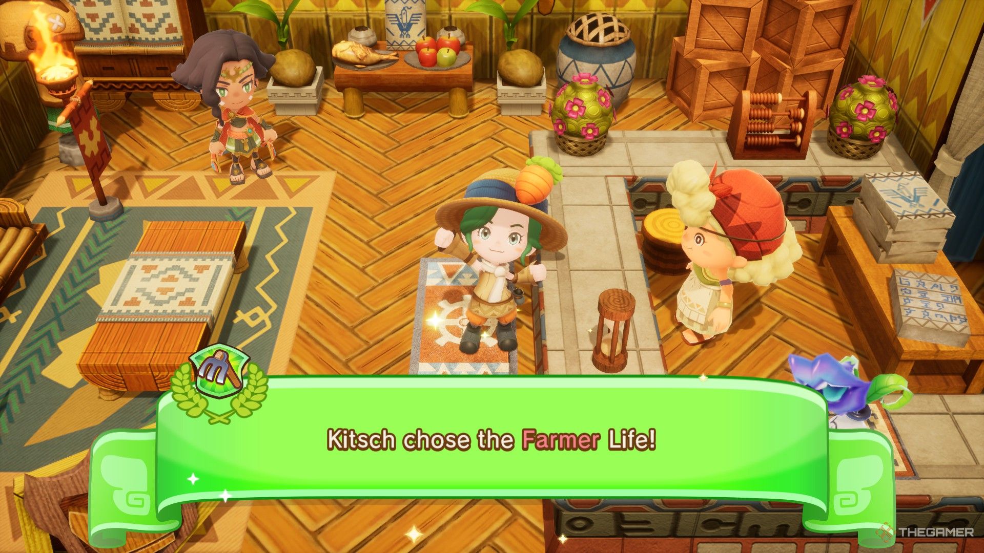 Choosing the Farmer life in Fantasy Life i The Girl Who Steals Time.