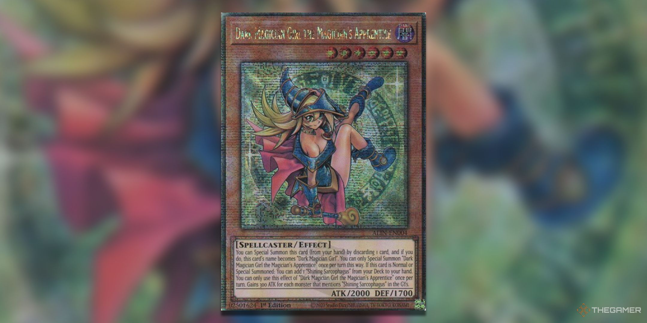 Dark Magician Girl The Magician's Apprentice Yu-Gi-Oh! TCG quarter century secret rare card art from Alliance Insight.