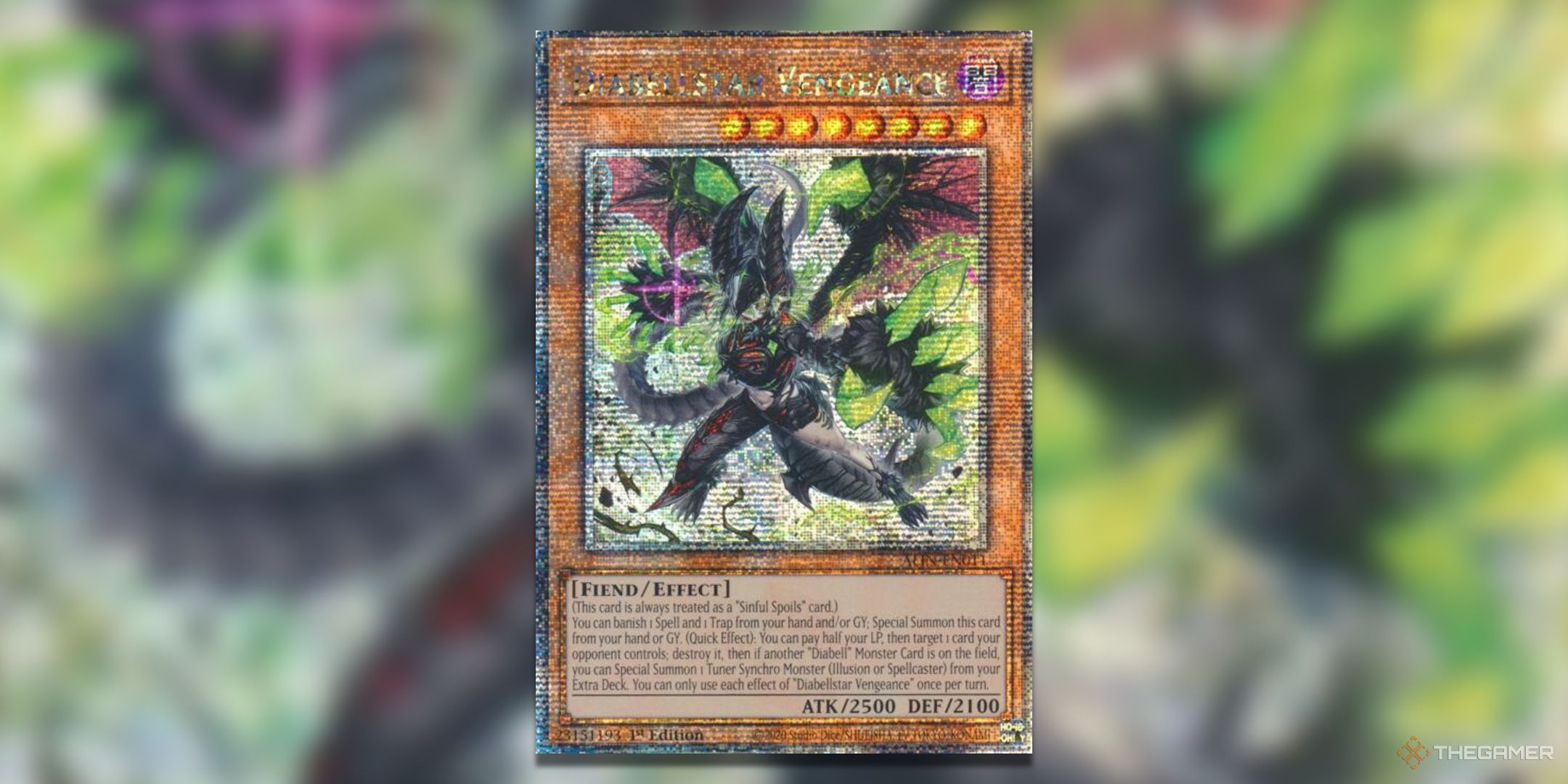 Diabellstar Vengeance Yu-Gi-Oh! TCG quarter century secret rare card art from Alliance Insight.